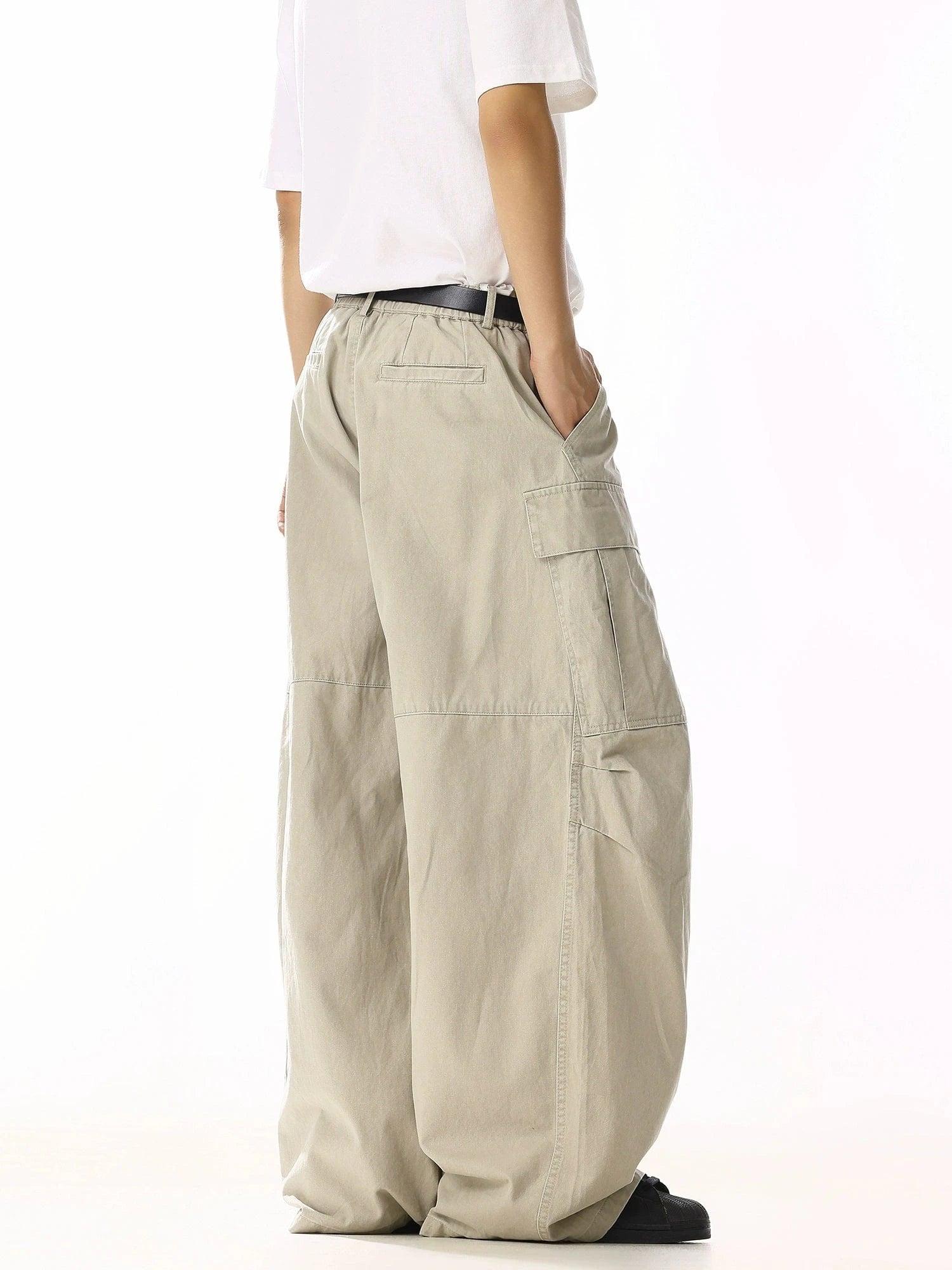 RT No. 19817 CREAM CARGO STRAIGHT PANTS Product Image