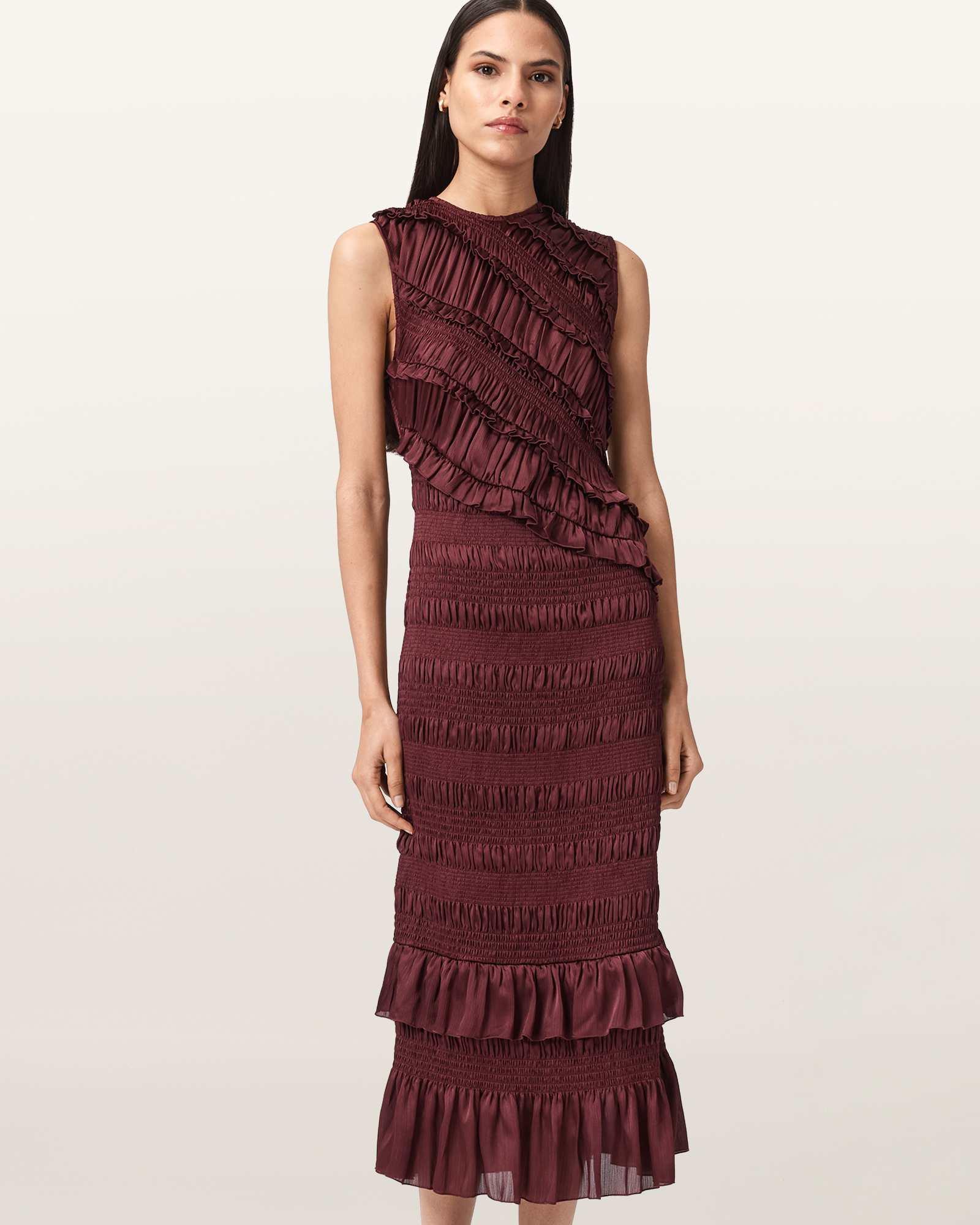 Nyla Ruffled Midi Dress Product Image