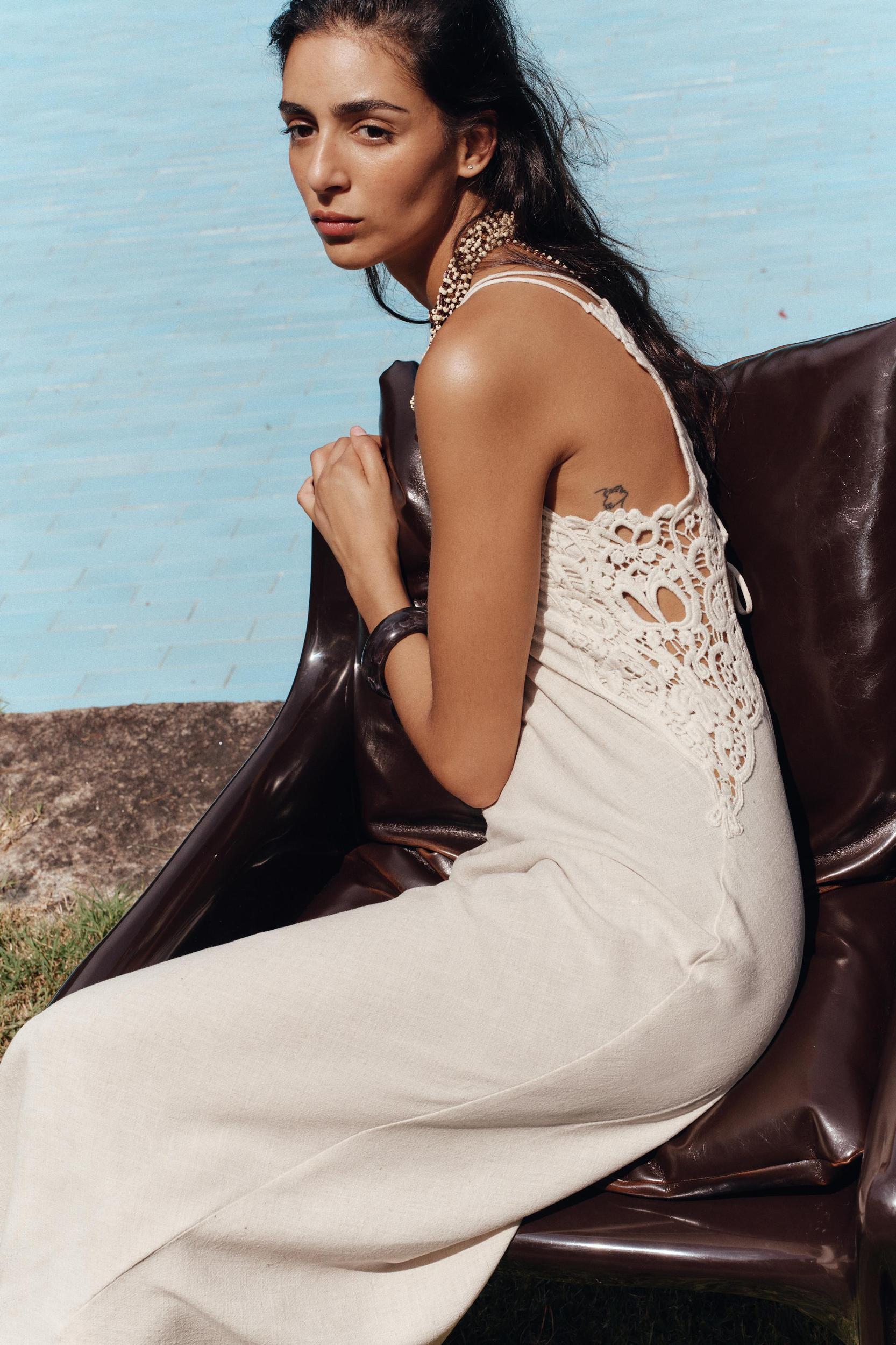 COMBINATION CROCHET MIDI DRESS Product Image