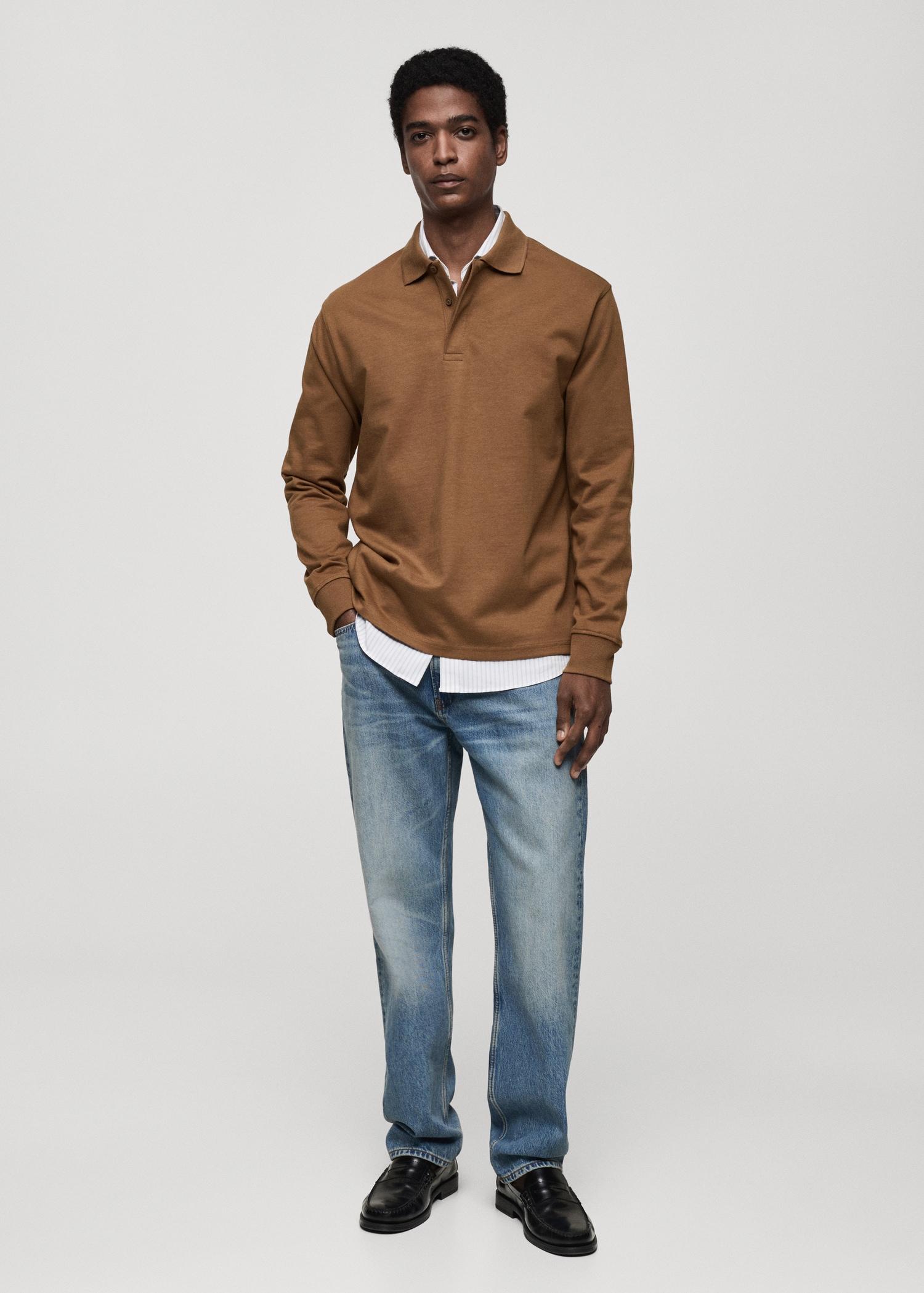 100% cotton polo sweatshirt - Men | MANGO USA Product Image