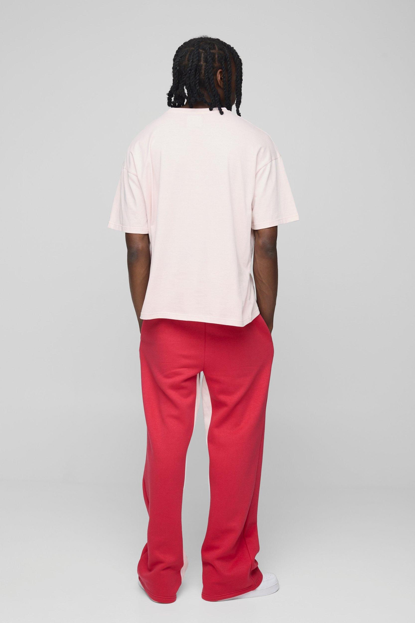 Oversized Homme T-Shirt & Gusset Sweatpants Long Set | boohooMAN USA Product Image