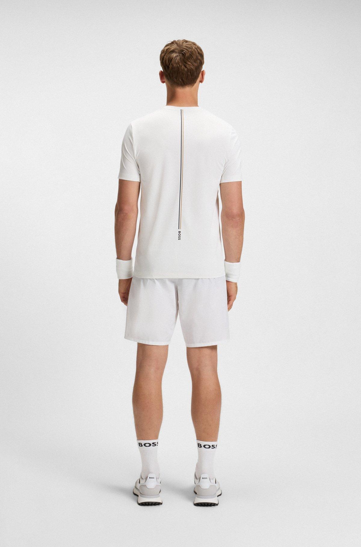 Slim-fit T-shirt in stretch piqué with odor control Product Image