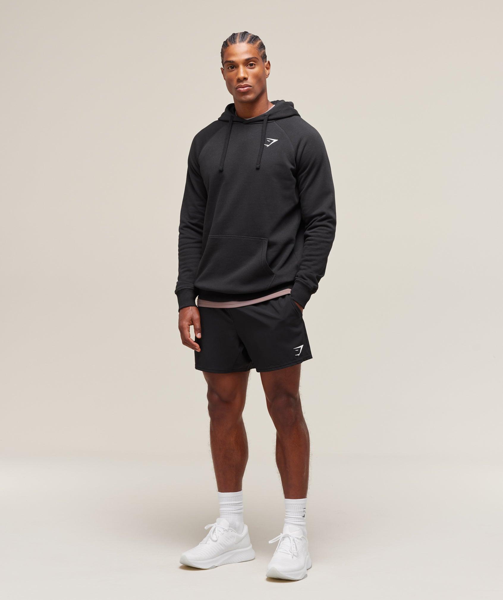 Gymshark Crest Hoodie - Black Male Product Image