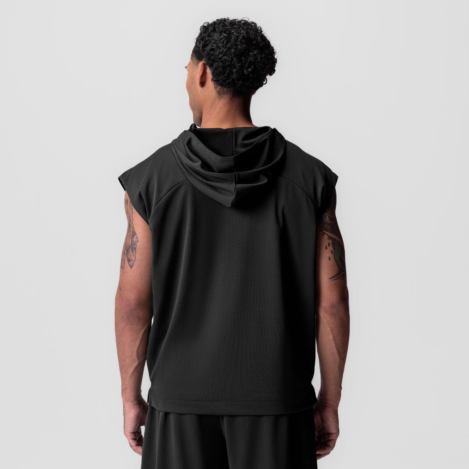 0983. Reversible 2-in-1 Cutoff Hoodie - Black Product Image