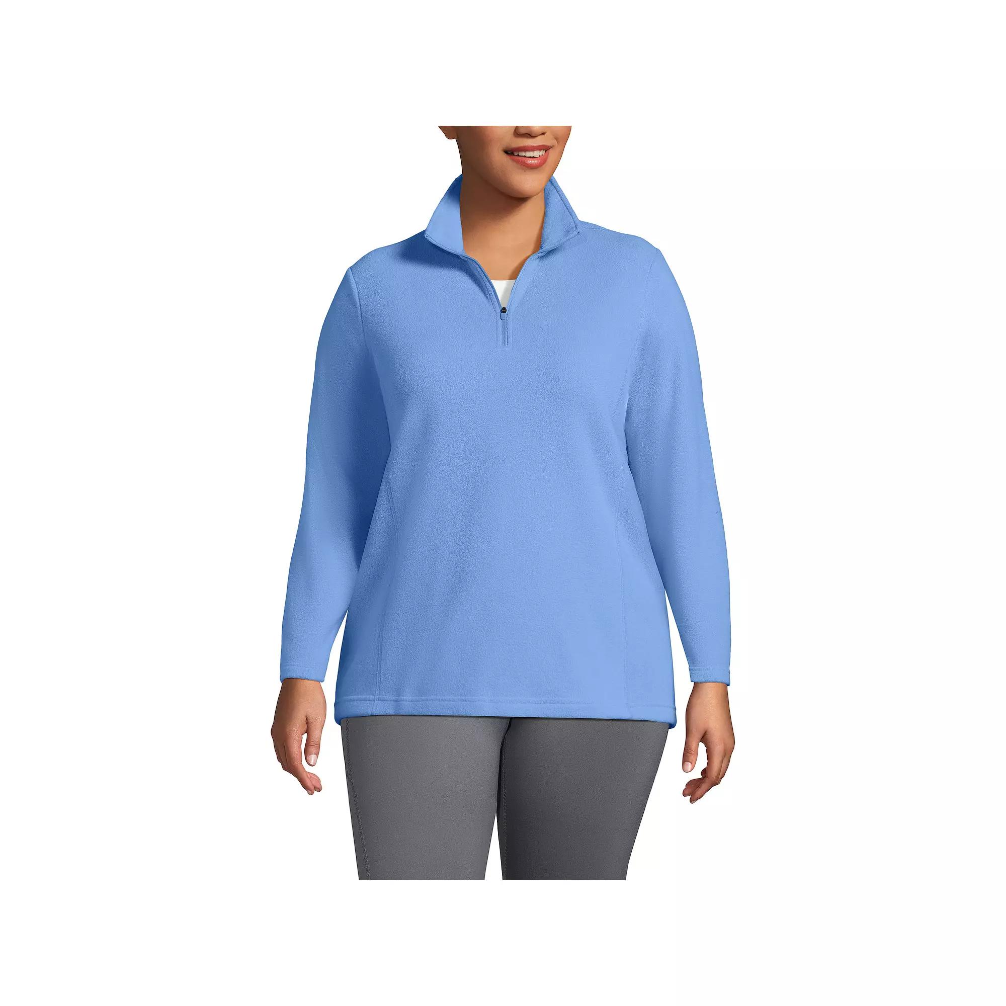 Plus Size Lands End 1/4-Zip Fleece Pullover, Womens Product Image
