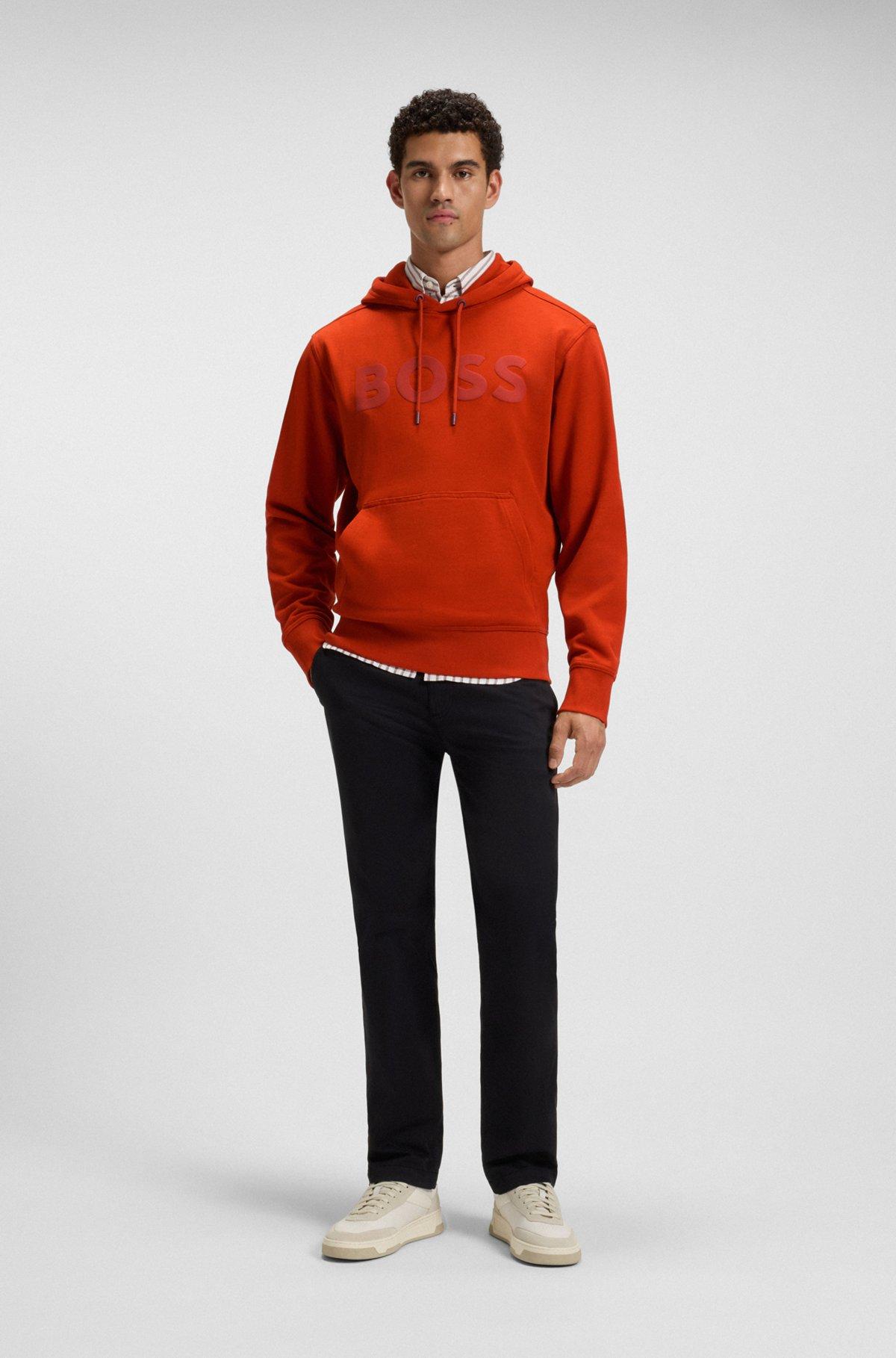 Relaxed-fit hoodie in cotton terry with large logo Product Image