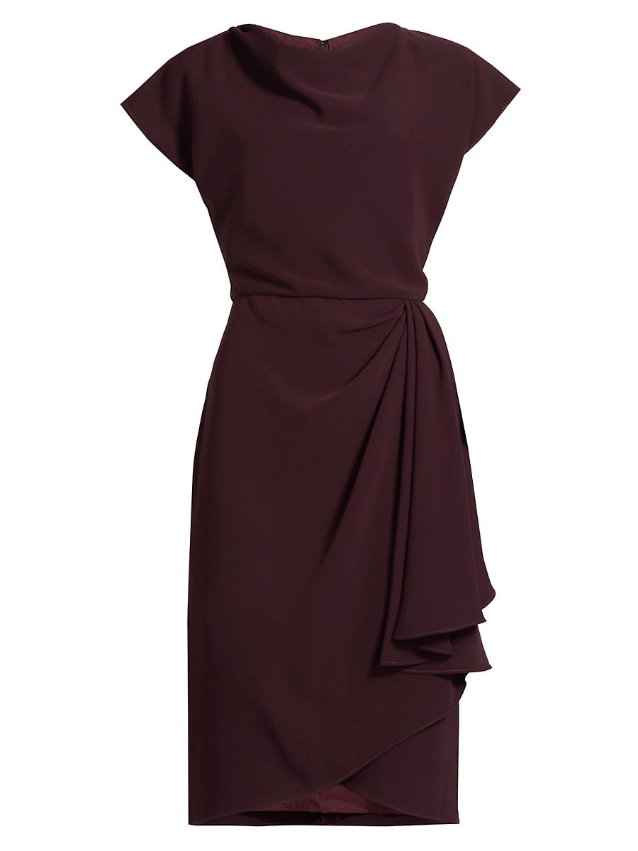 Womens Draped Crepe Cocktail Dress Product Image