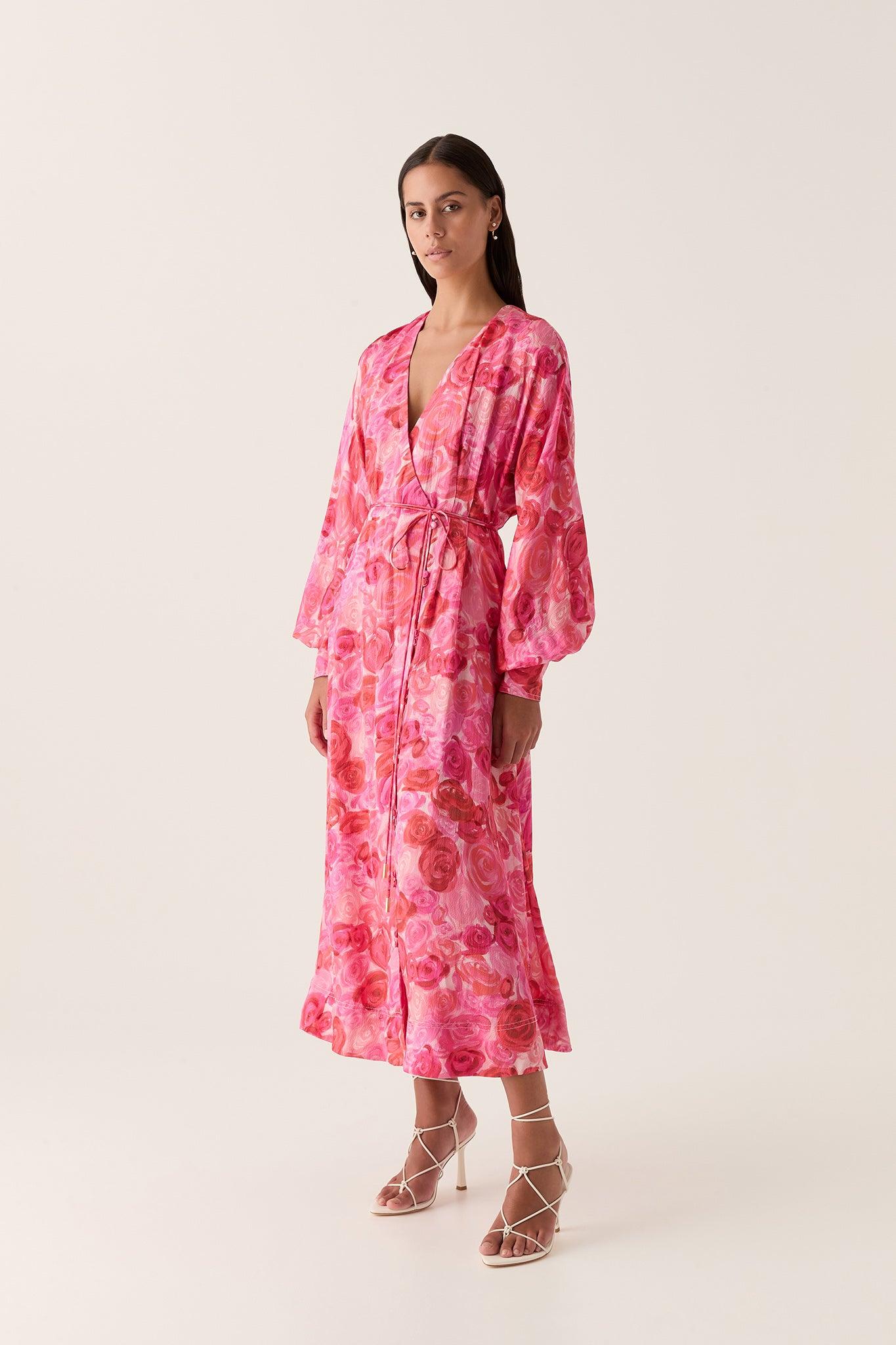 Tinley Wrap Front Midi Dress Product Image