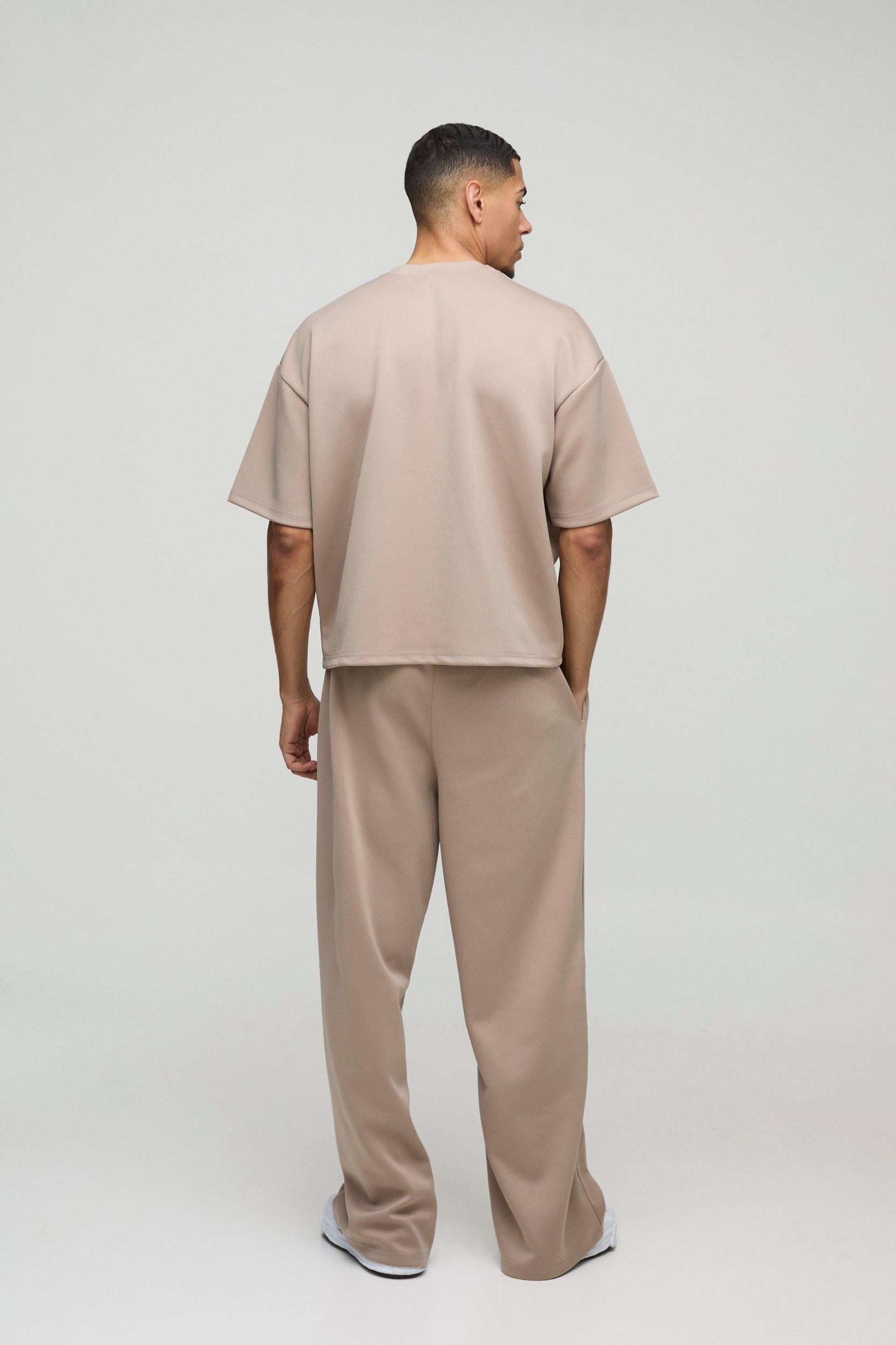 Oversized Boxy Bonded Scuba T-Shirt & Stacked Sweatpants Tracksuit | boohooMAN USA Product Image