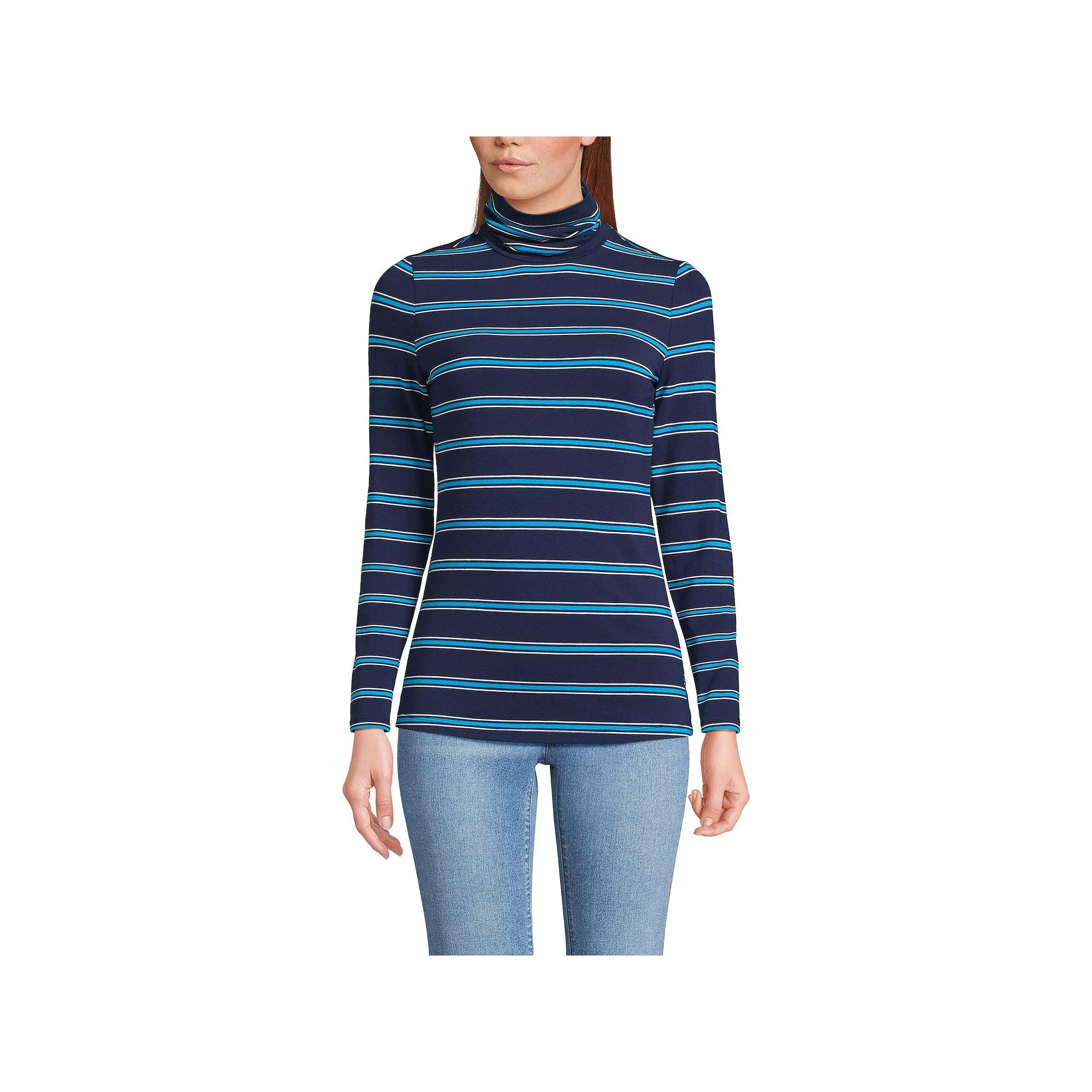Women's Lands' End Lightweight Fitted Turtleneck,  Product Image