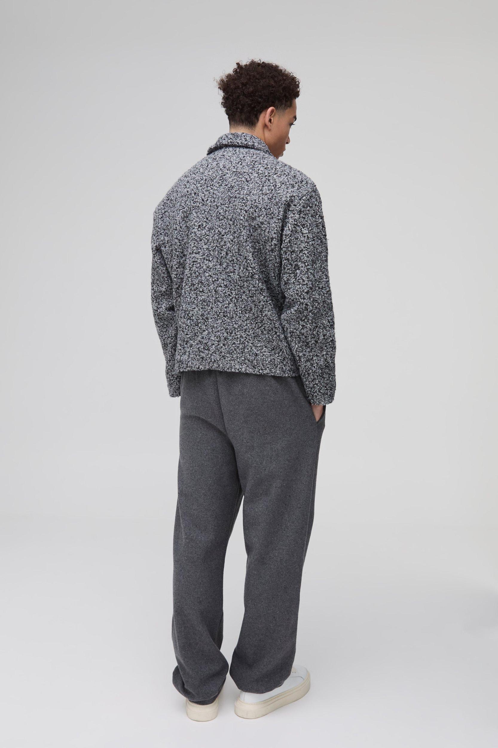 Oversized Boxy Boucle Harrington Jacket | boohooMAN USA Product Image