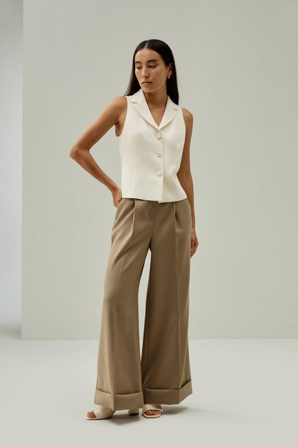 LILYSILK Womens Sleeveless Blazer Vest - Lily White Mulberry Silk - Feminine Slim Fit Tops 16 Product Image