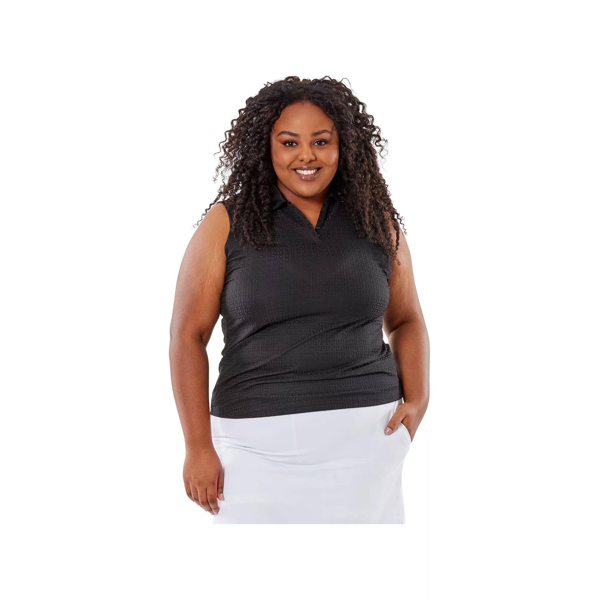 Plus Size Nancy Lopez Journey Sleeveless Polo, Women's, Size: 1XL, Green Product Image