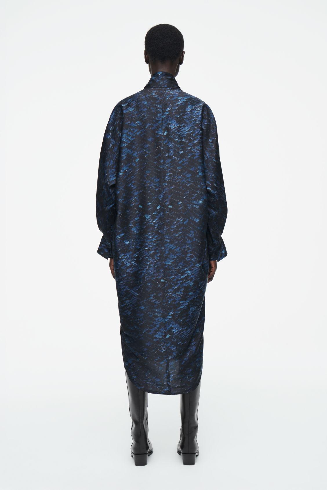 PRINTED SCARF-DETAIL MIDI DRESS Product Image