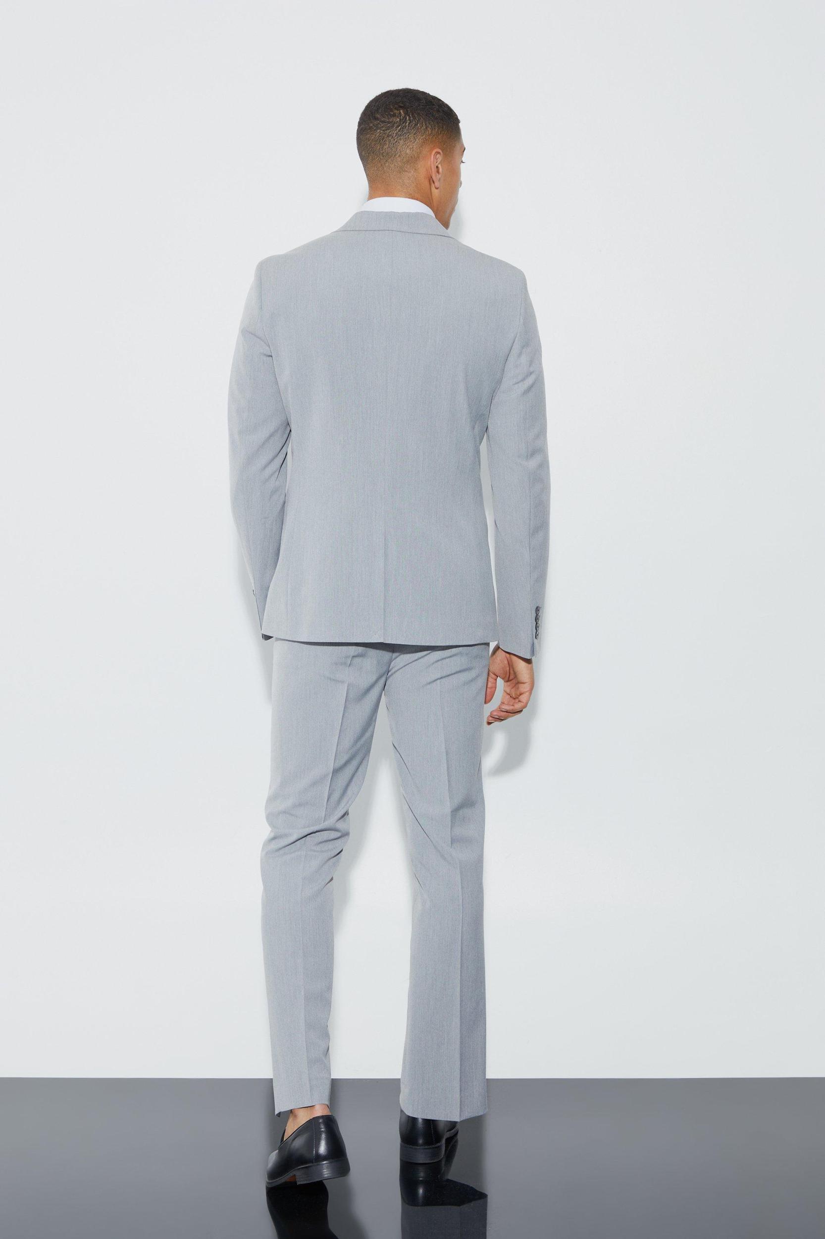 Straight Fit Pants With Front Split Hem | boohooMAN USA Product Image