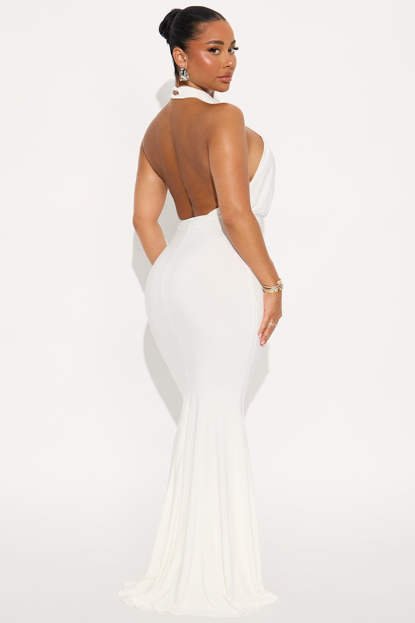 Leia Backless Maxi Dress - Off White Female Product Image