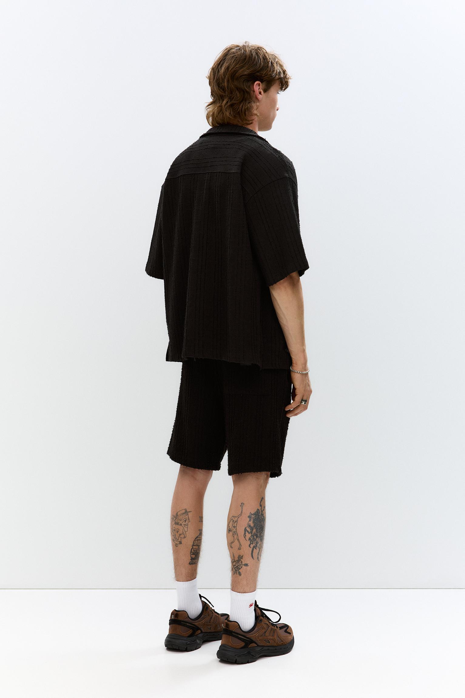 Waffle-knit Bermuda sweatpant shorts Product Image