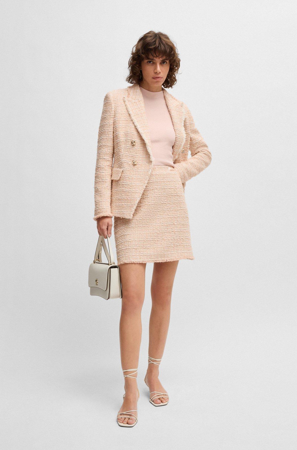 Tweed skirt with stretch-cotton waistband Product Image