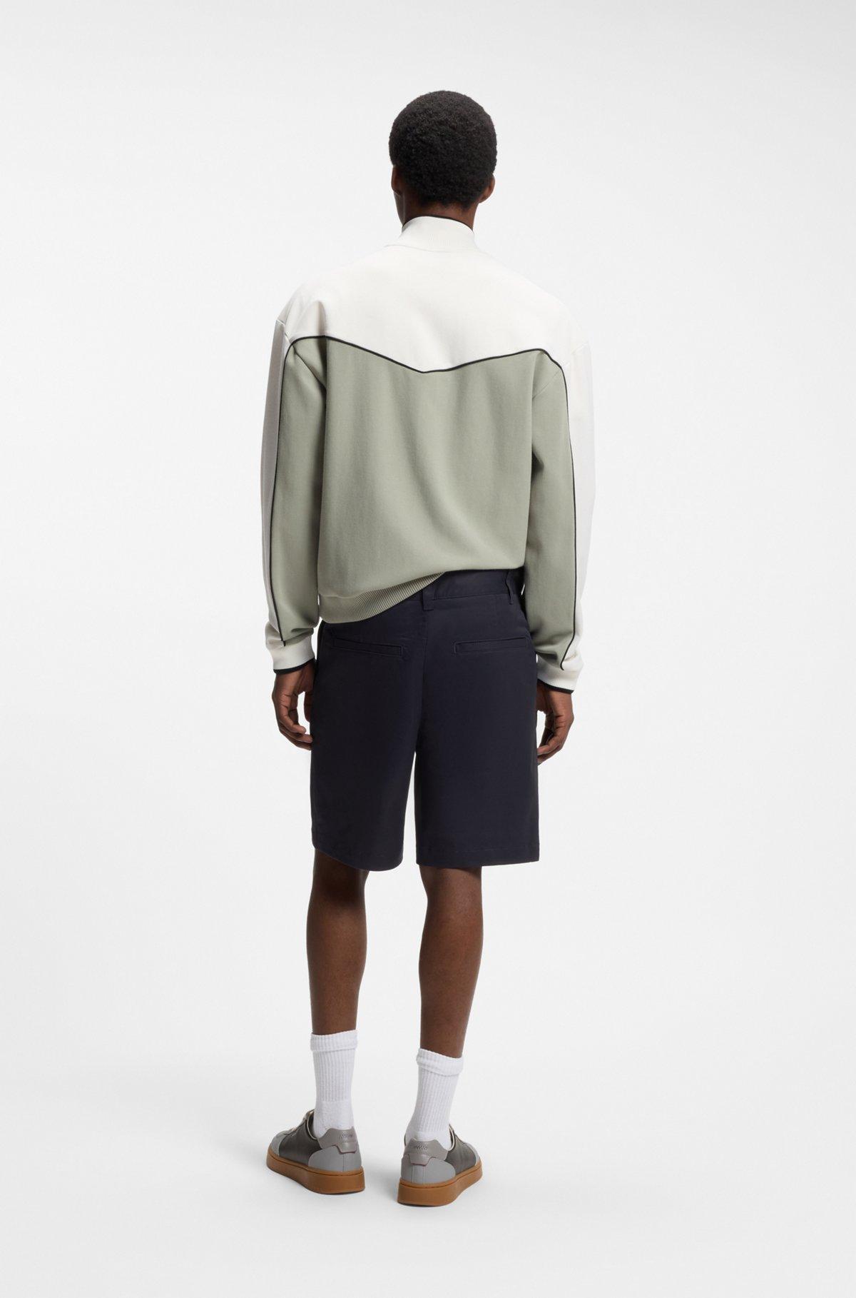 Slim-fit shorts in mercerized stretch cotton Product Image