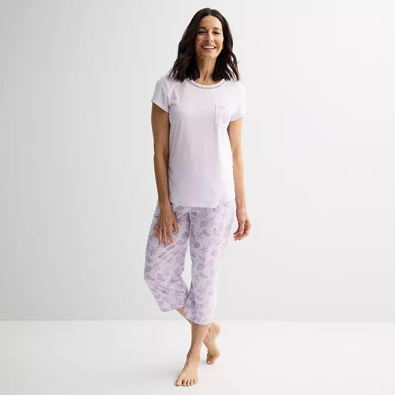 Women's Croft & Barrow® Mom's Day Sleep Set, Size: Small, Purple Shell Product Image