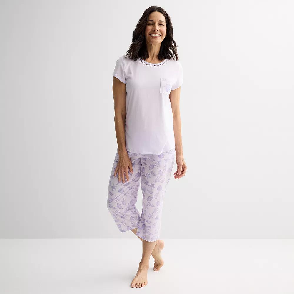 Women's Croft & Barrow® Mom's Day Sleep Set, Size: Small, Purple Shell Product Image