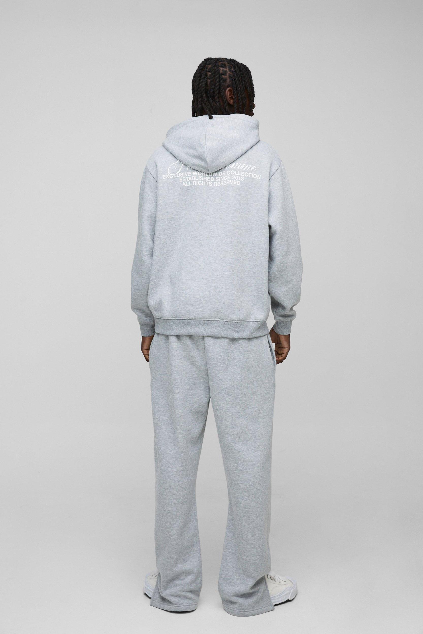 Oversized Homme Hooded Split Hem Tracksuit | boohooMAN USA Product Image