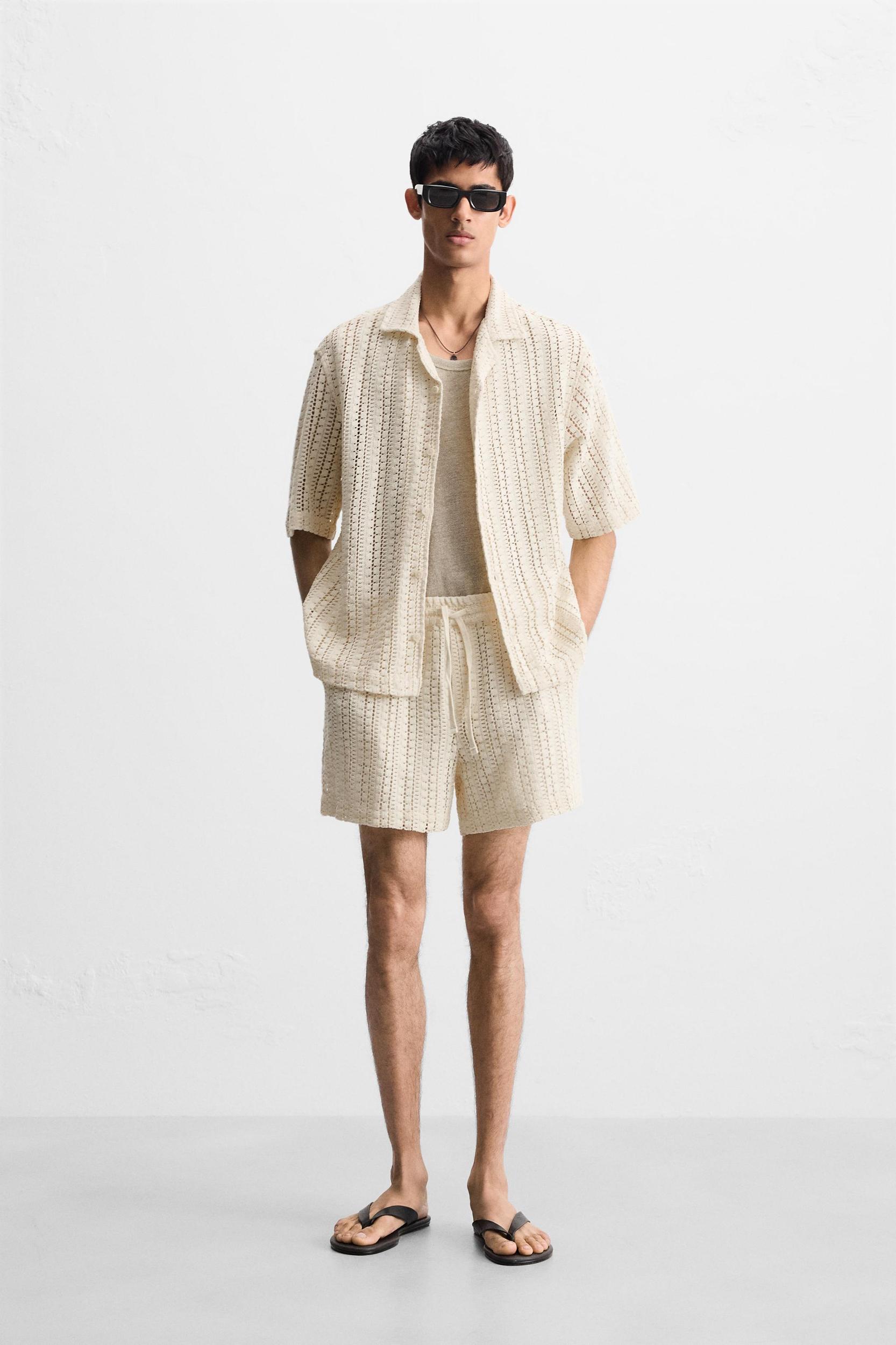 CROCHET TEXTURED SHIRT Product Image