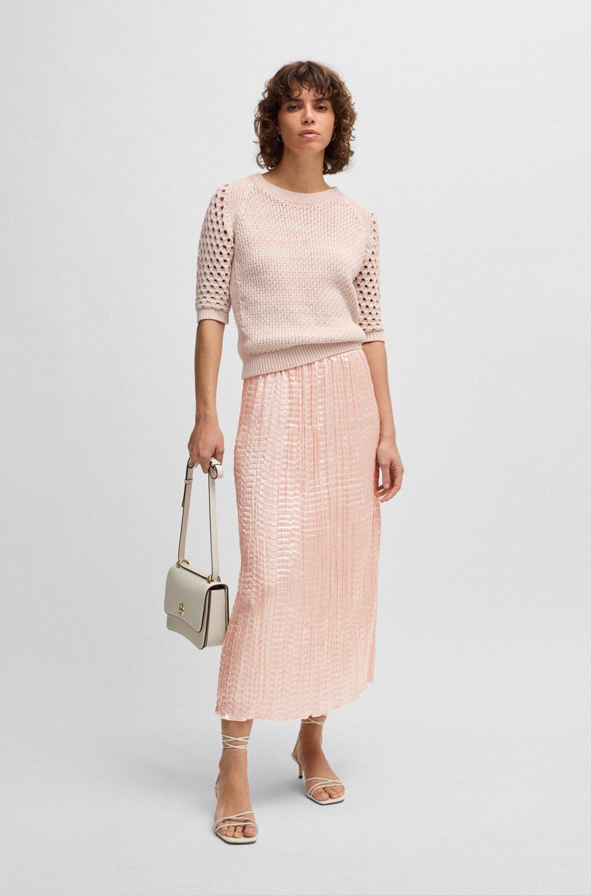 Crinkle-plissé skirt with tonal waistband Product Image