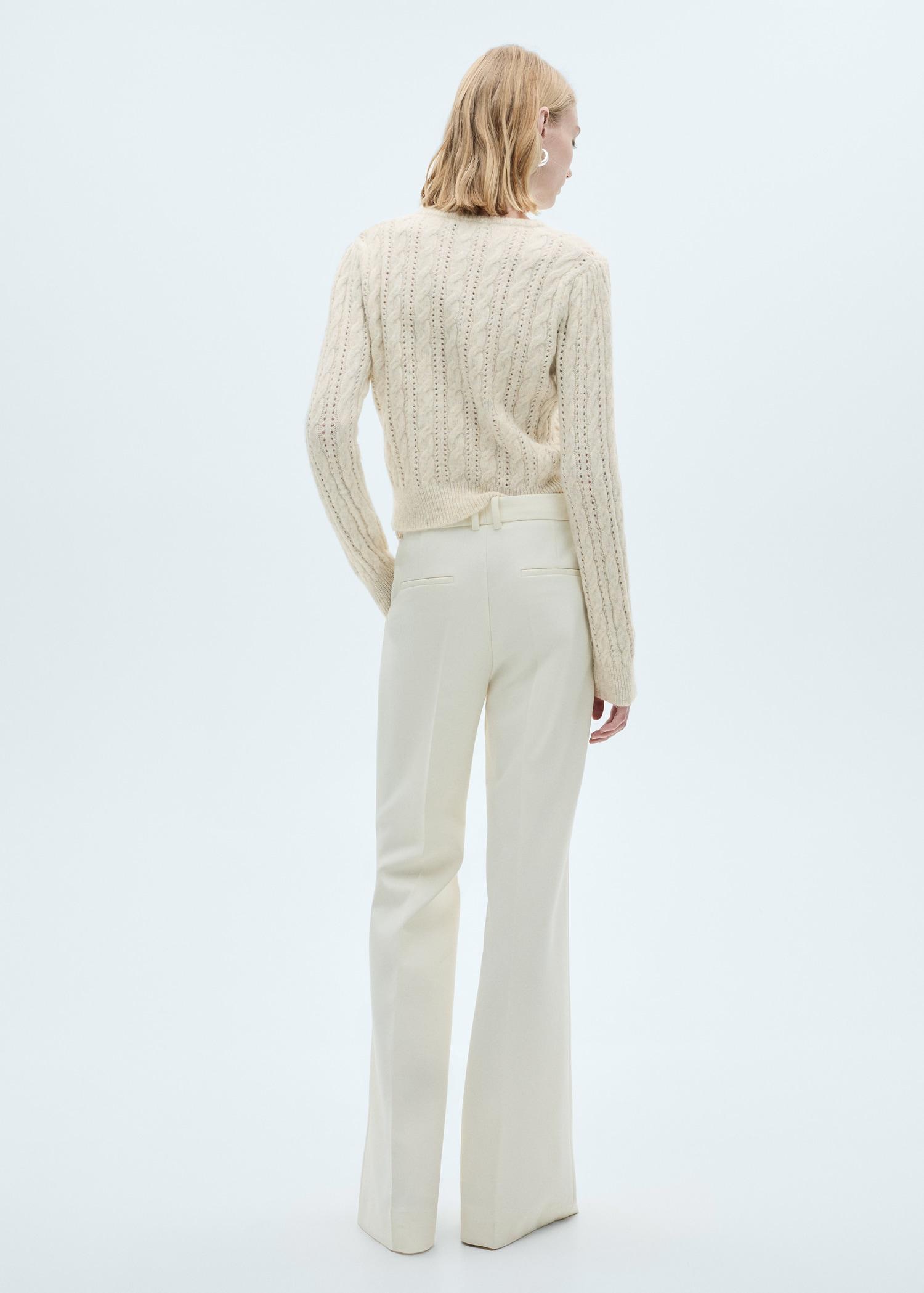 Braided sweater with openwork details - Women | MANGO USA Product Image