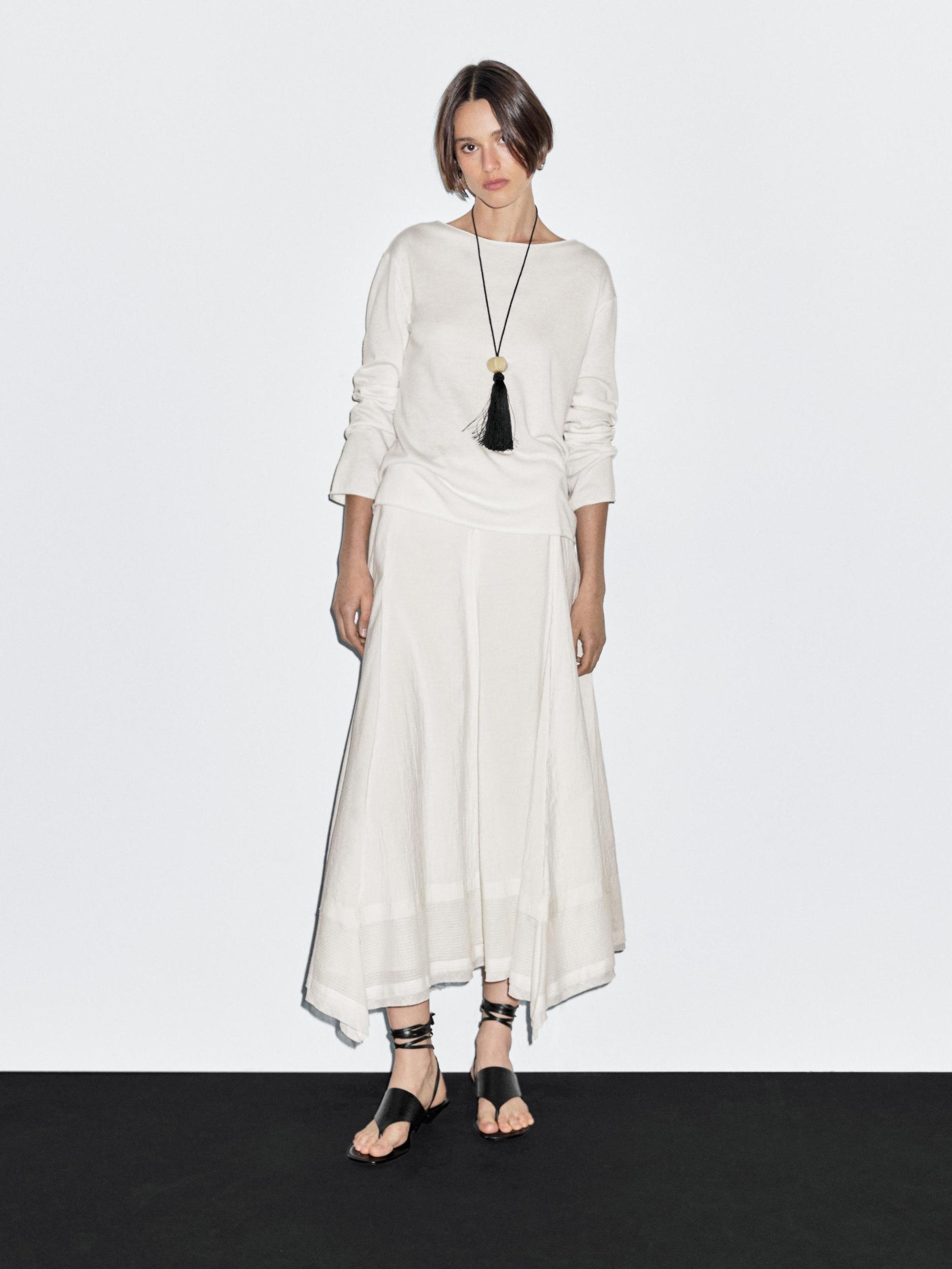 Wool blend boat neck sweater Product Image