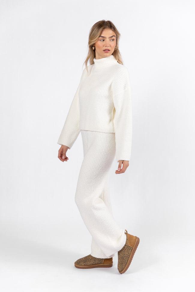 Keep It Comfy Ivory Fuzzy Turtleneck Sweater Set FINAL SALE Product Image