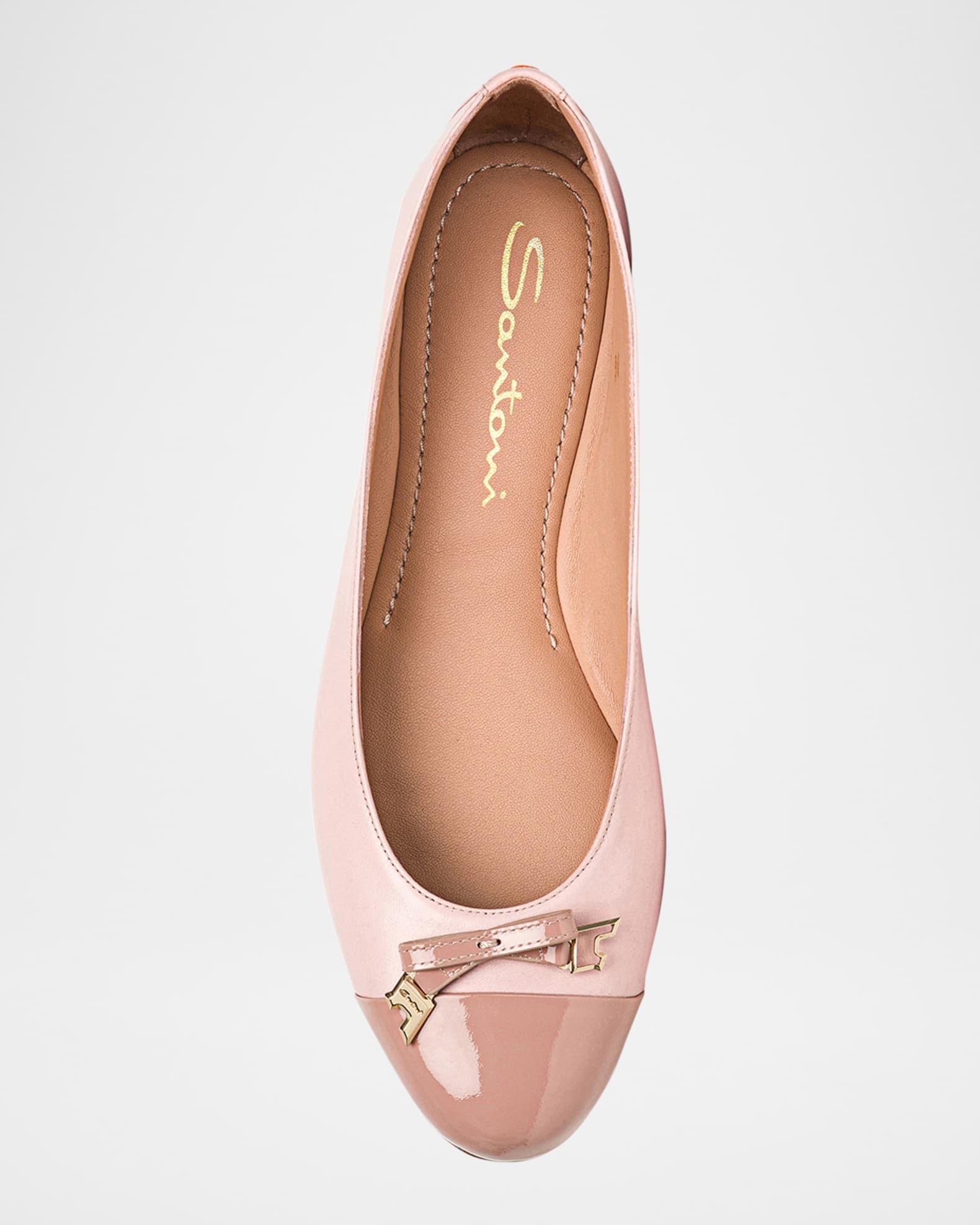 Sandy Leather Cap-Toe Ballerina Flats Product Image