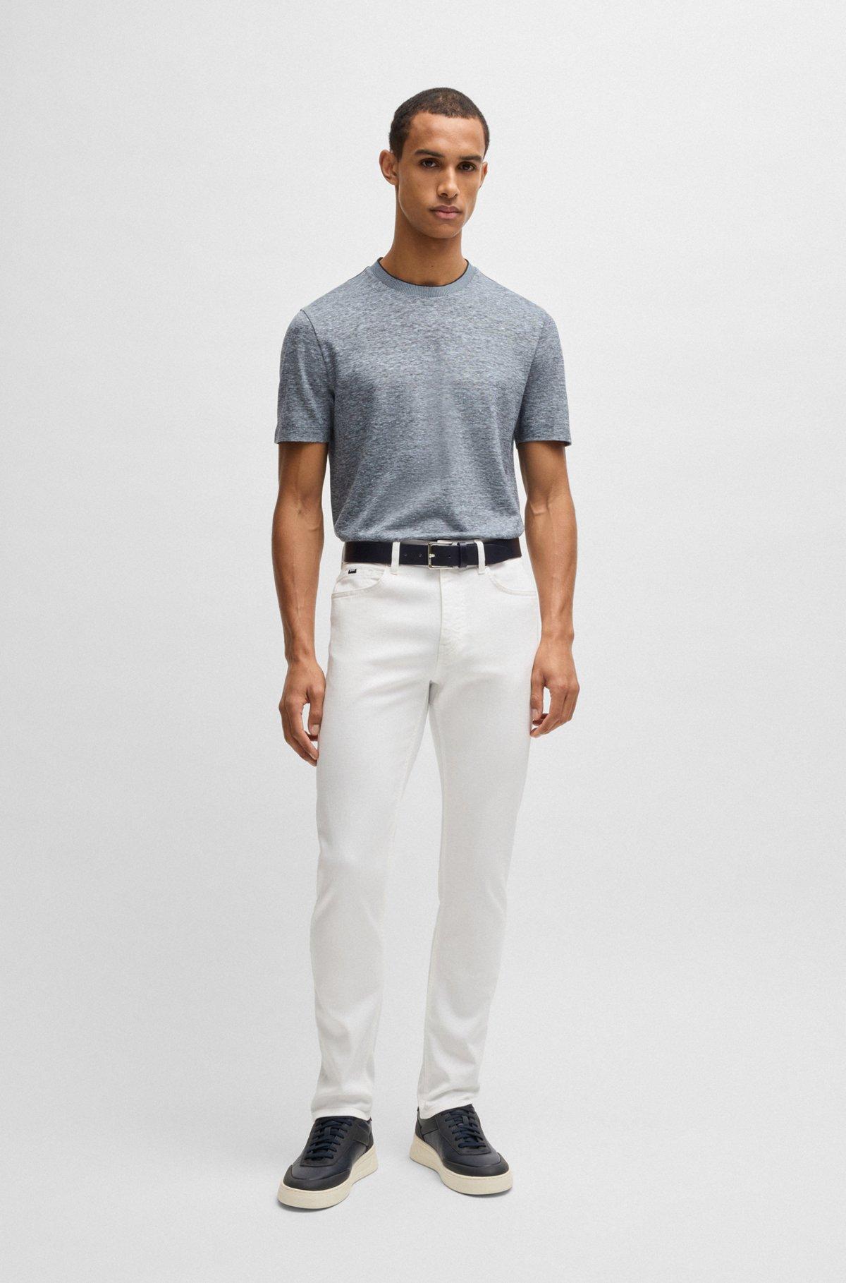 BOSS - Delaware slim-fit jeans in white comfort-stretch denim - White Product Image