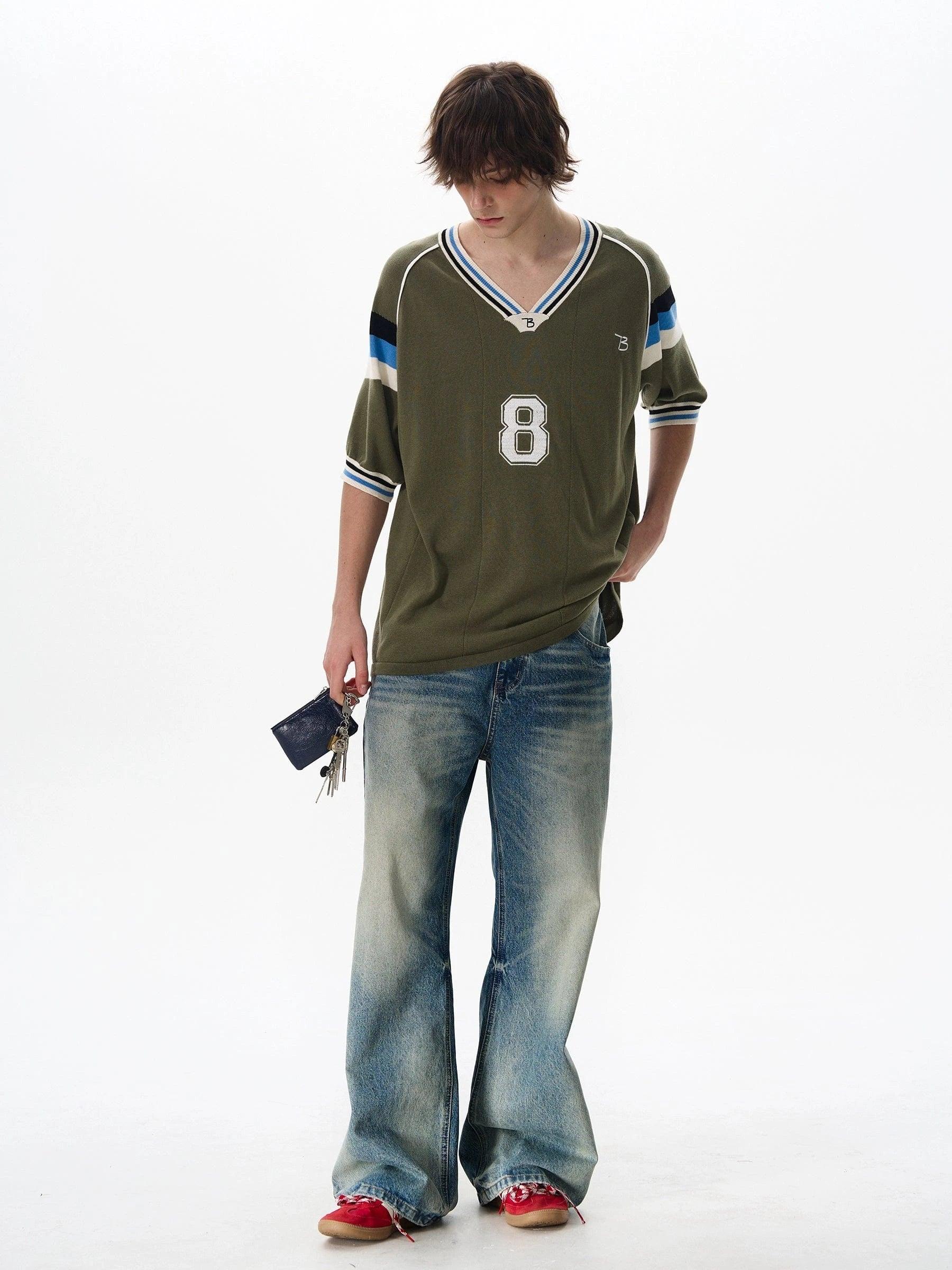 RT No. 18035 KNIT V-NECK 8 SHORTSLEEVE SWEATER Product Image