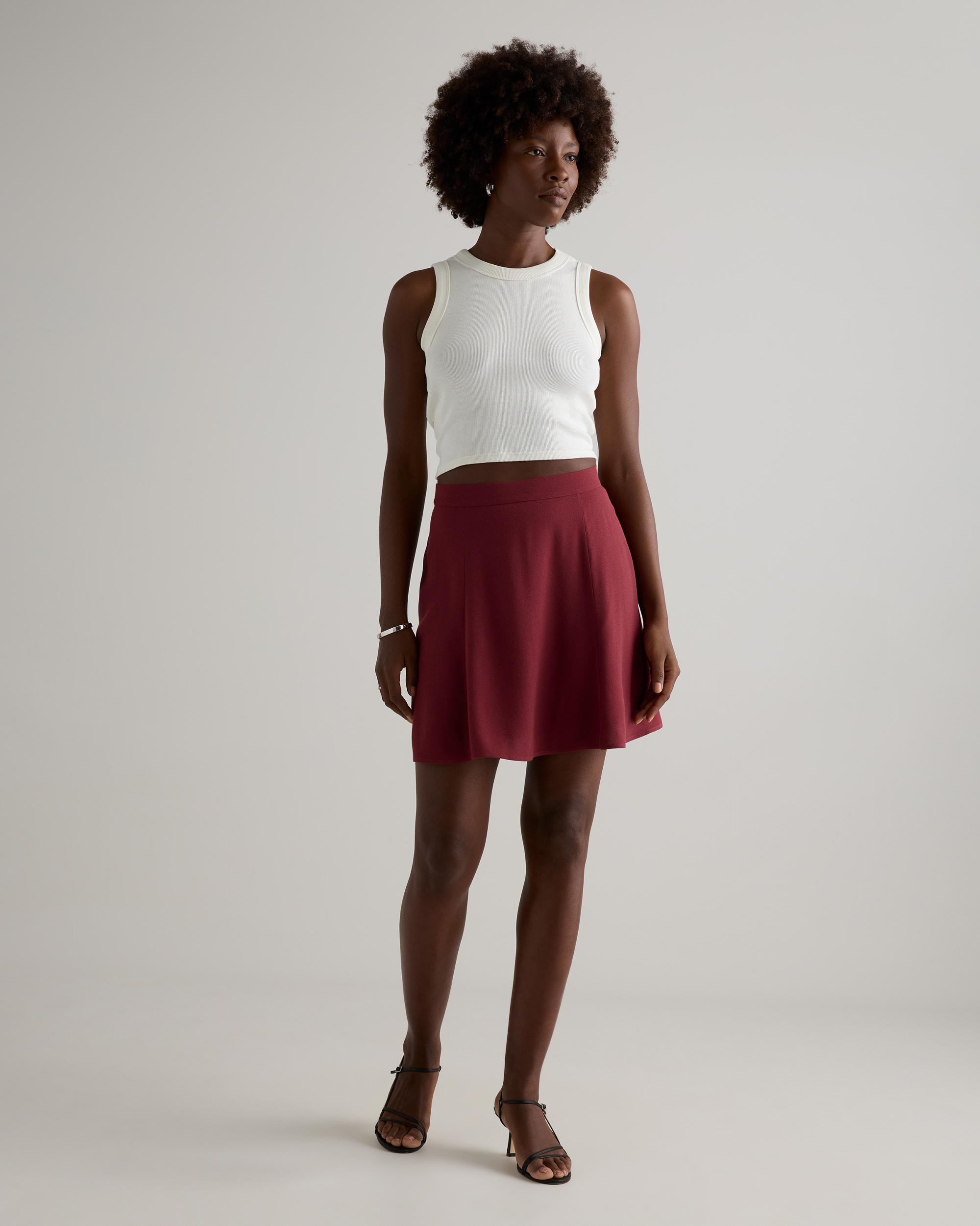Quince | Women's Lightweight Crepe A-Line Mini Skirt Viscose Product Image