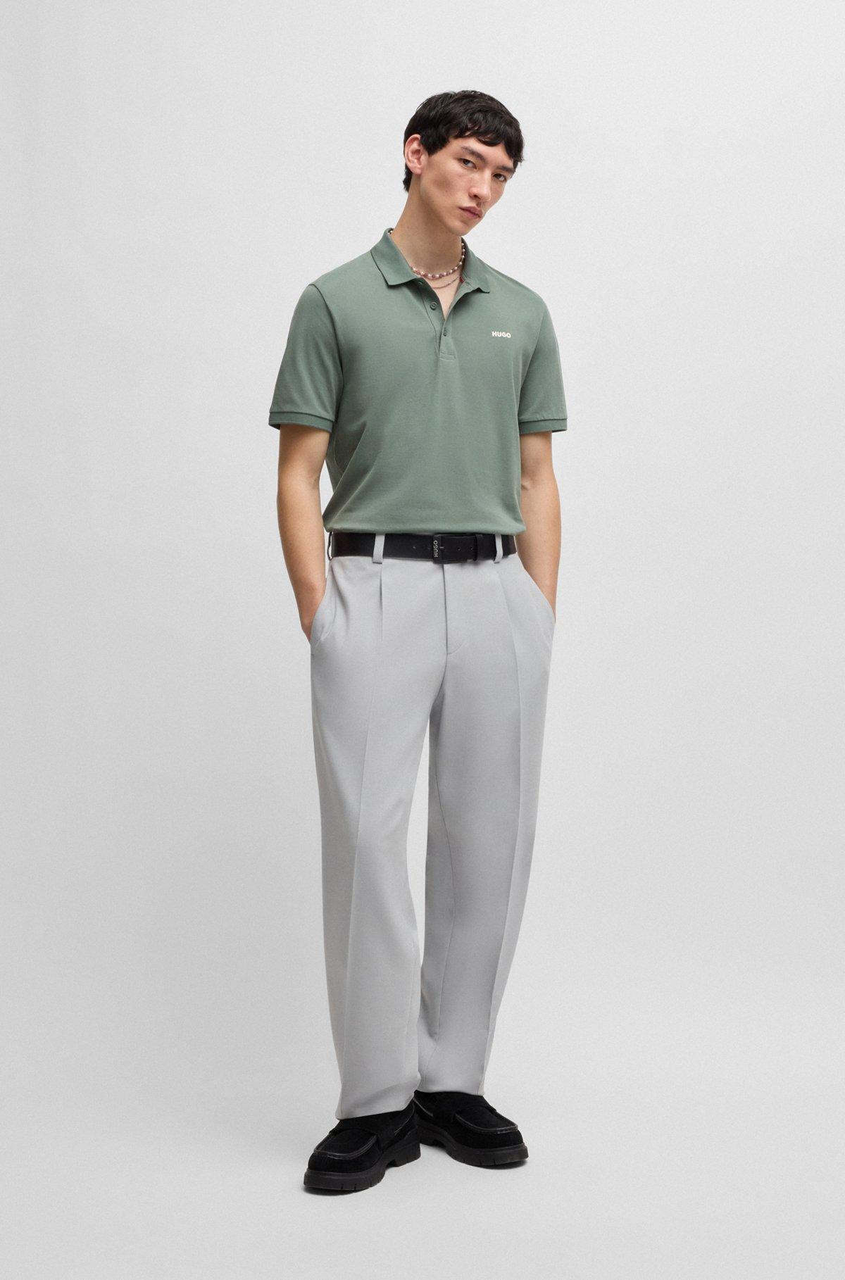 Cotton-piqué polo shirt with logo print Product Image