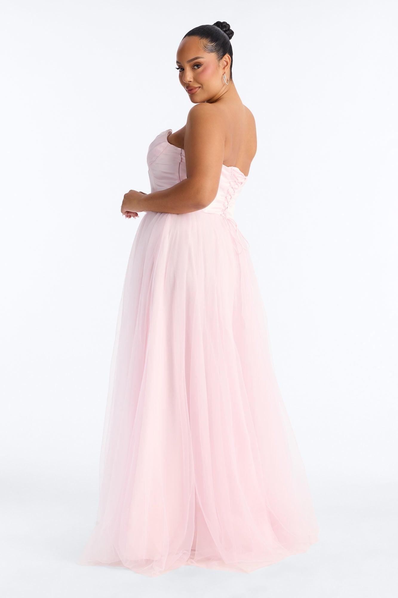 Sweet And Femme Tulle Gown - Pink Female Product Image