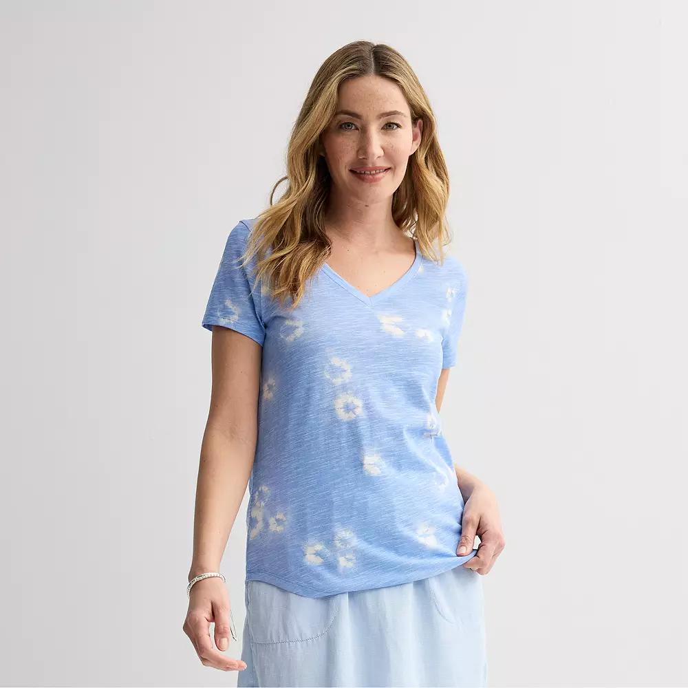 Petite Sonoma Goods For Life® Everyday Short Sleeve V-Neck Tee, Women's,  Product Image
