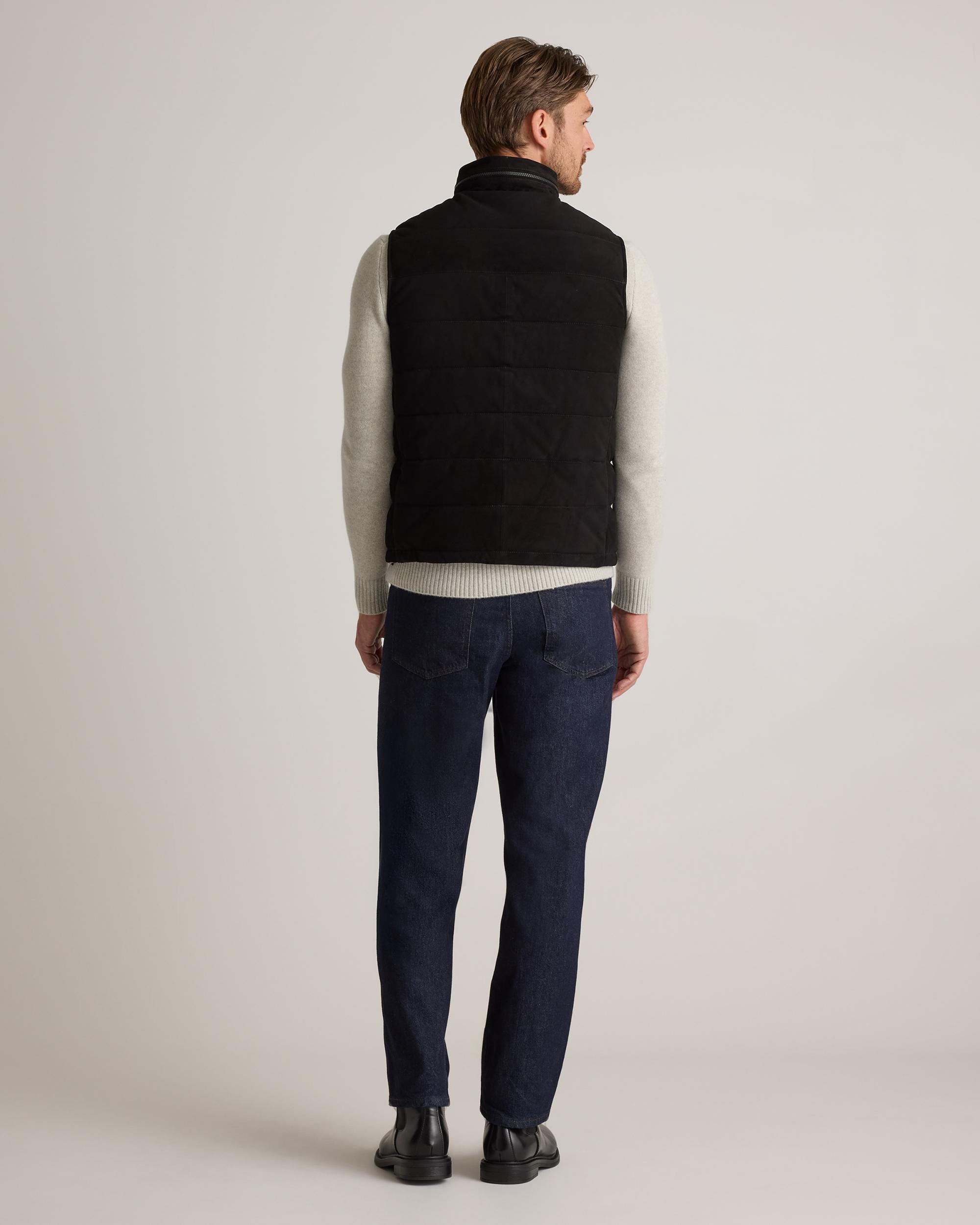 Quince | Men's 100% Suede Puffer Vest Leather Product Image