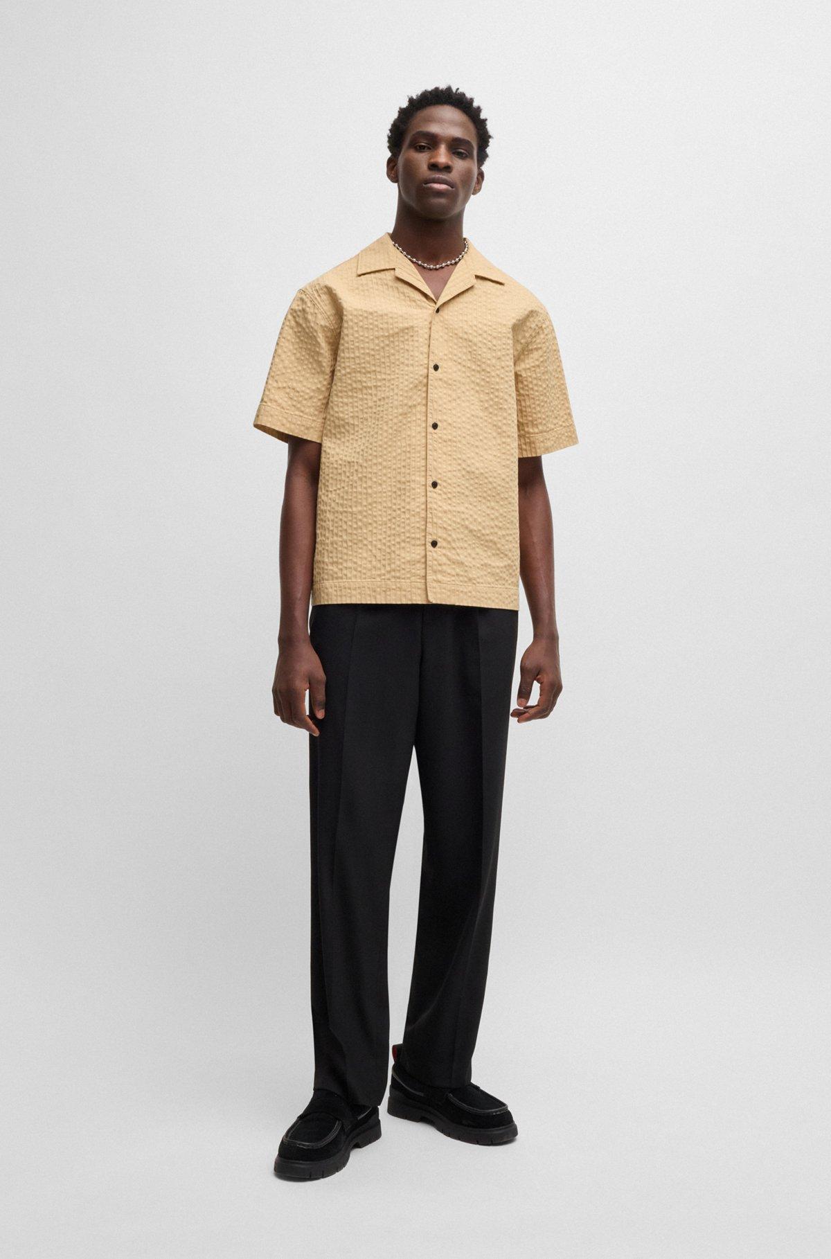 Oversize-fit shirt in cotton seersucker Product Image
