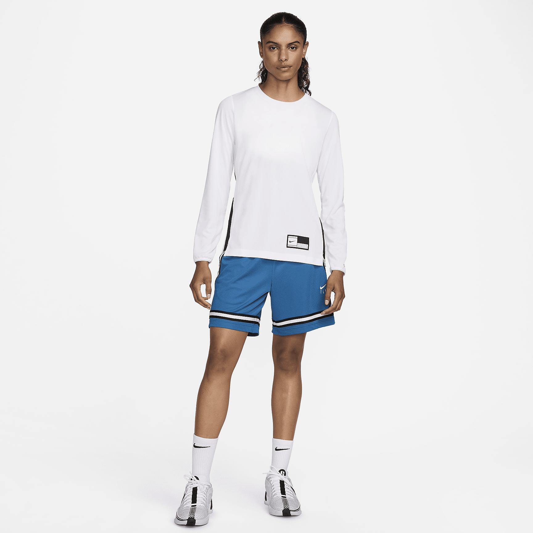 Nike Womens Nike Dri-Fit L/S Pregame Top - Womens Black/White/Black Product Image