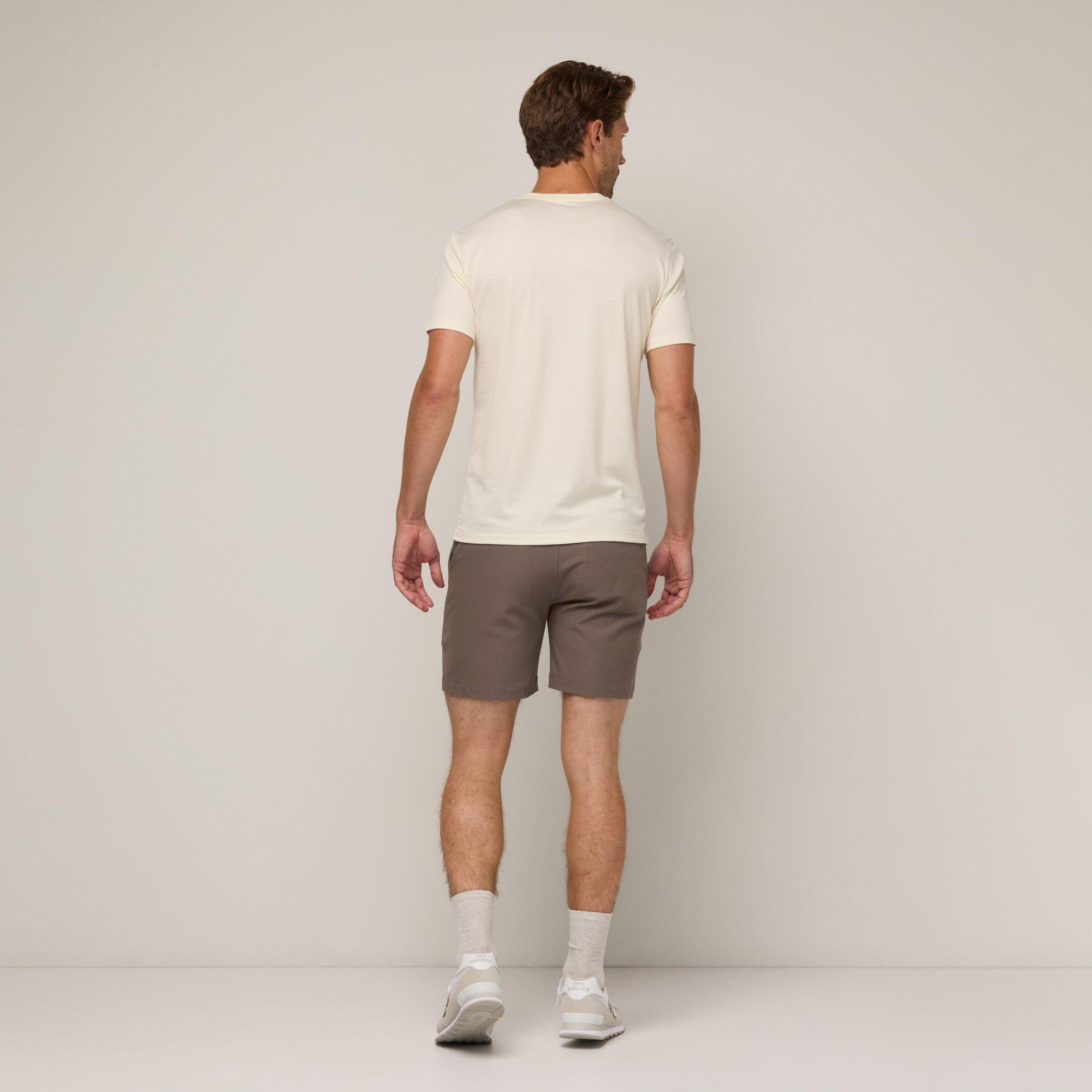 Merino Wool Stretch Canvas Shorts | Walnut Product Image