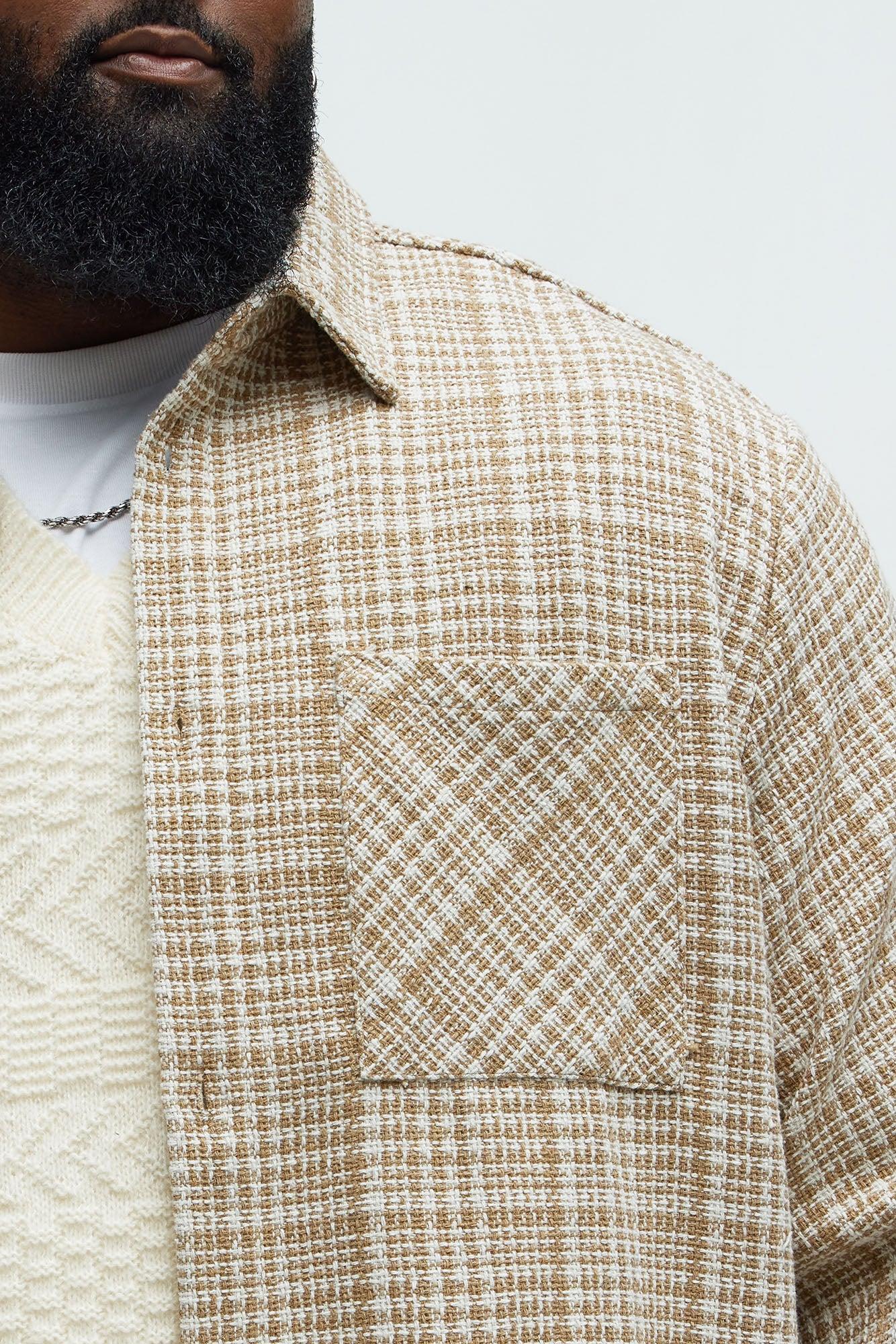 James Tweed Button Up Shirt - Tan/Multi Product Image