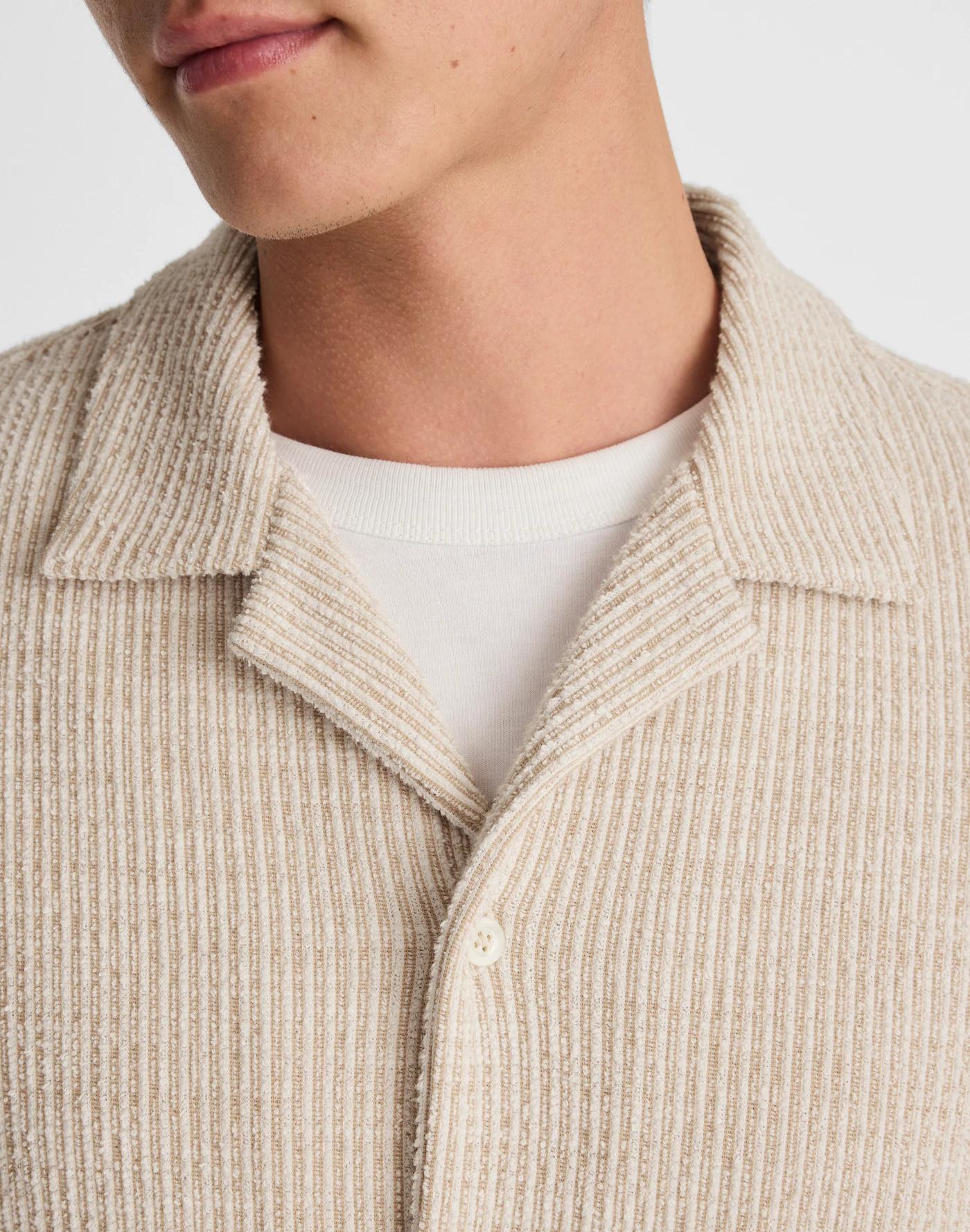 Textured Stripe Camp-Collar Shirt Product Image