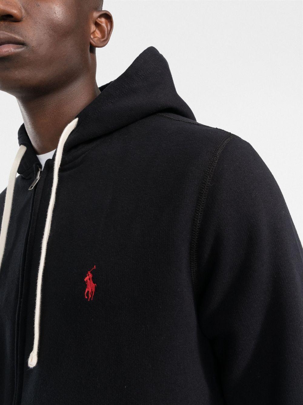 embroidered-logo zip-up hoodie Product Image