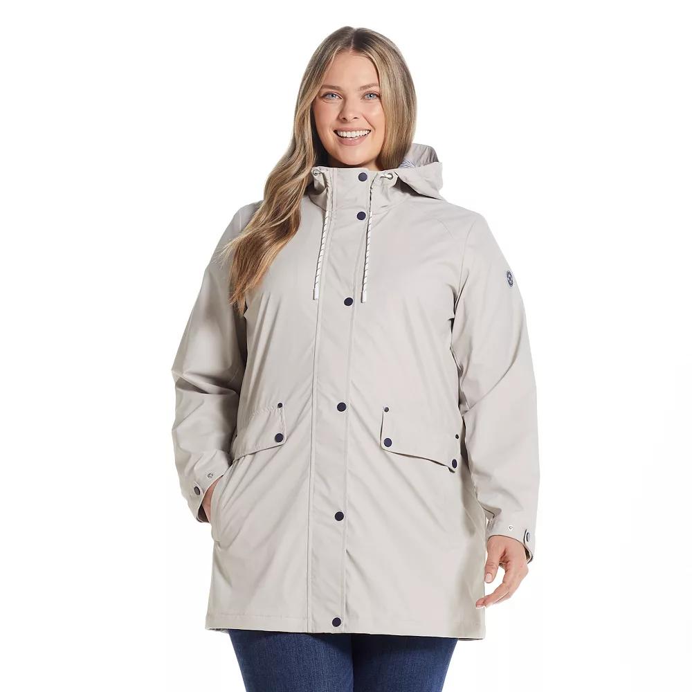 Plus Size Weathercast Hooded Rain Jacket, Women's, Size: 1XL, Grey Hearth Product Image