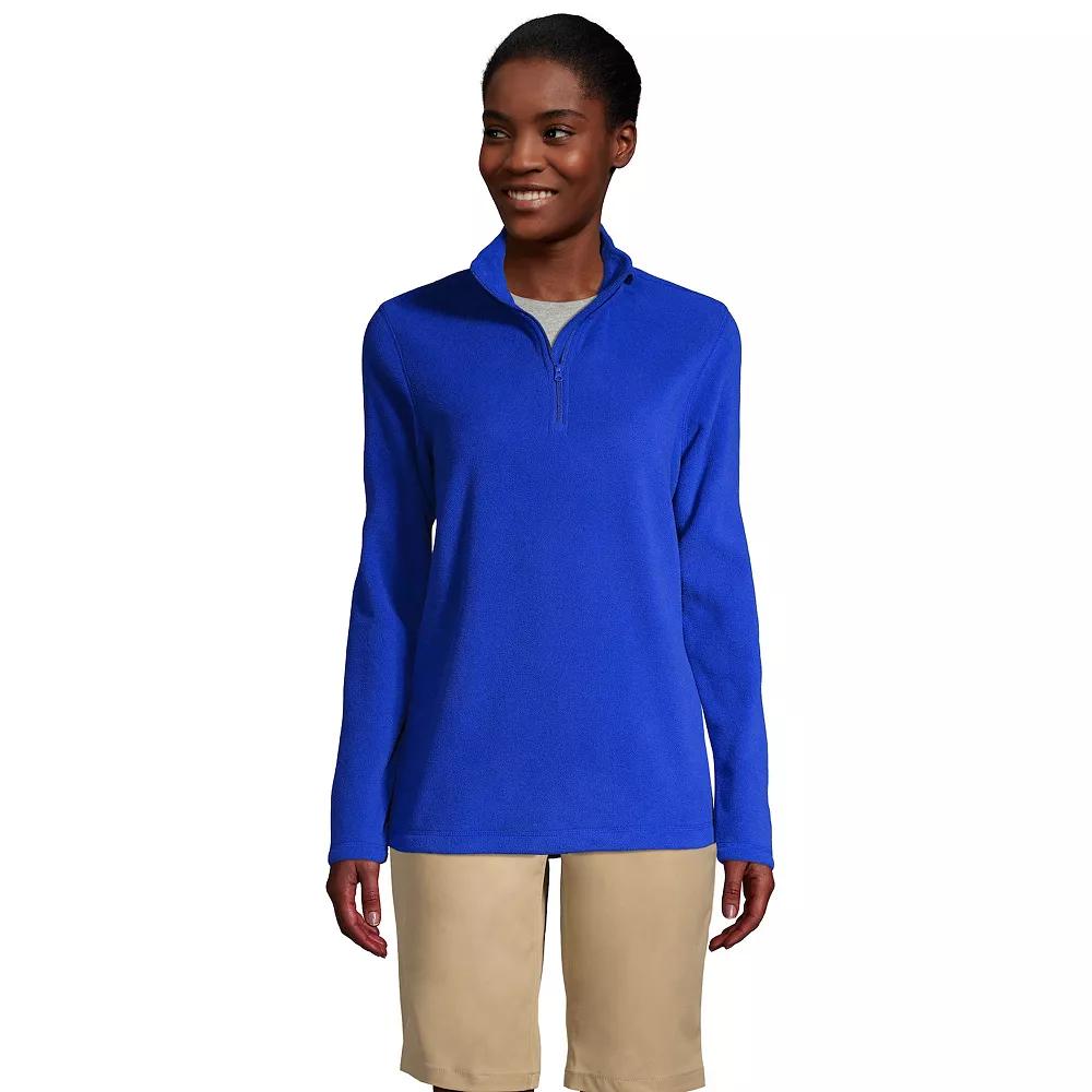 Women's Lands' End Lightweight Fleece Quarter Zip Pullover,  Product Image