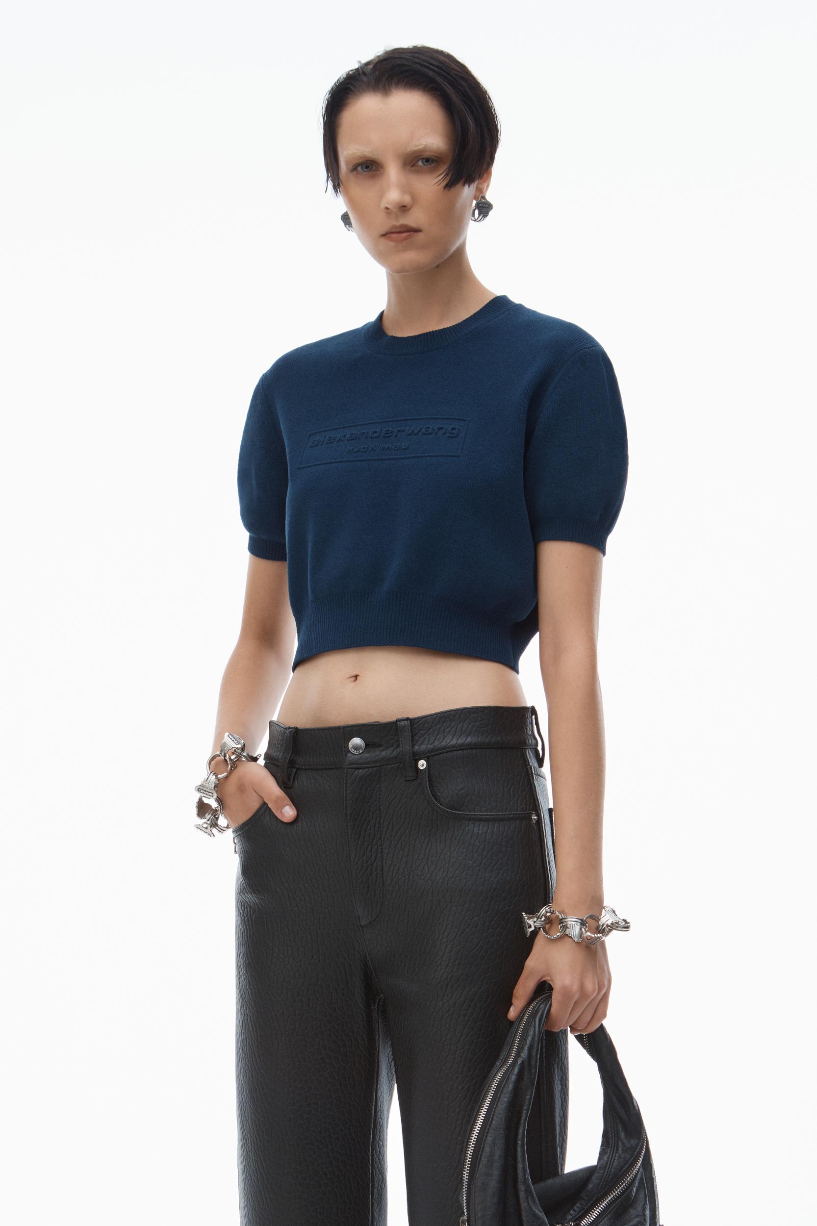 Logo-embossed Tee In Rib-knit Product Image