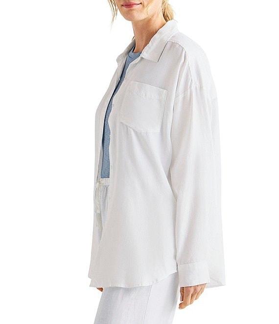 Splendid Dawson Linen Blend Long Sleeve Button Down Top Product Image