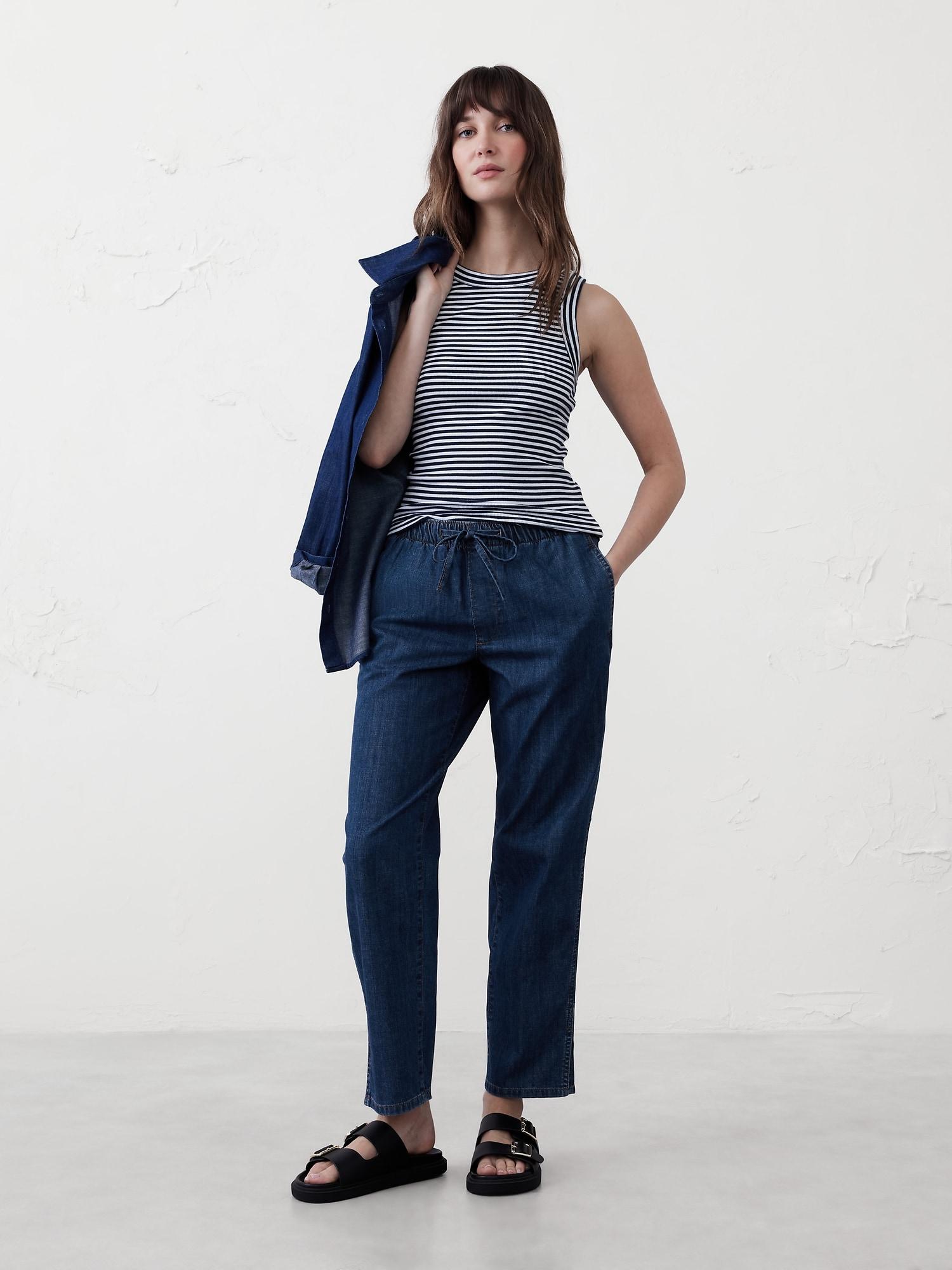 Taper Mid-Rise Summerweight Pull-On Jean Product Image